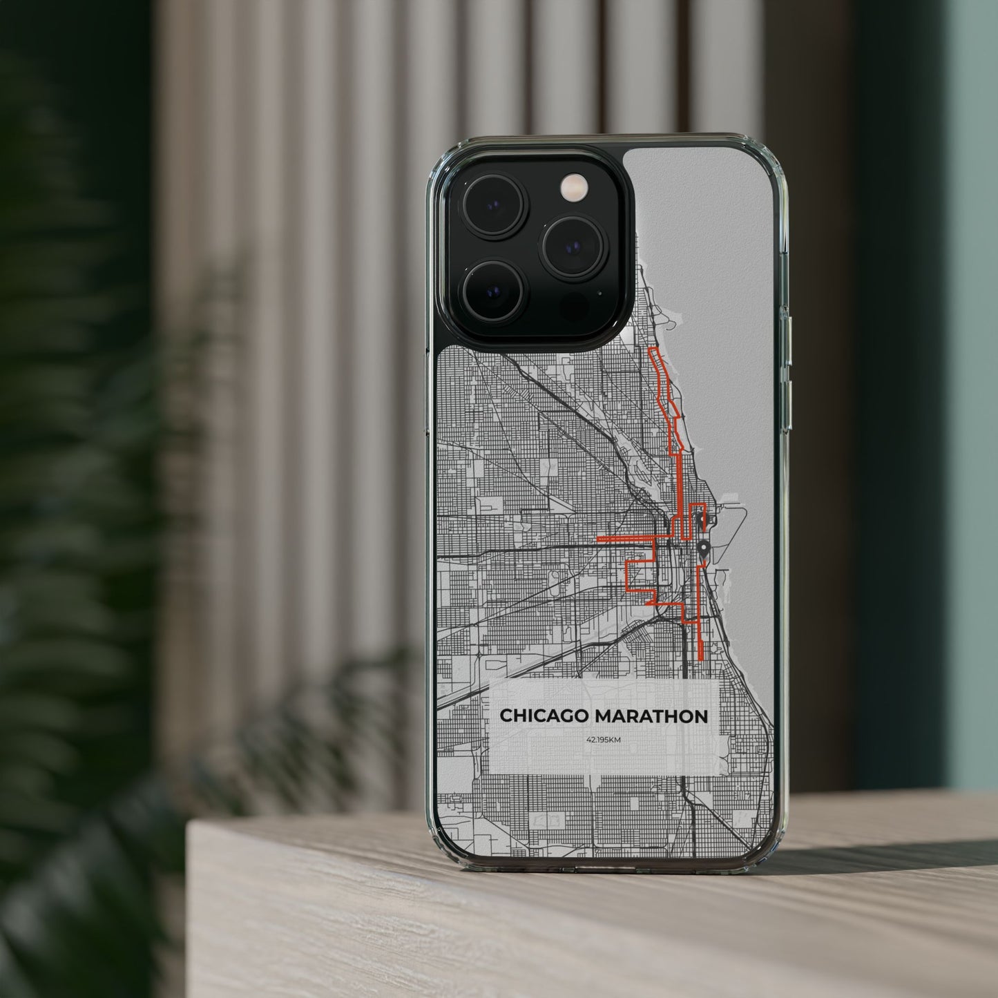 Chicago Marathon Route Clear Impact-Resistant Phone Case
