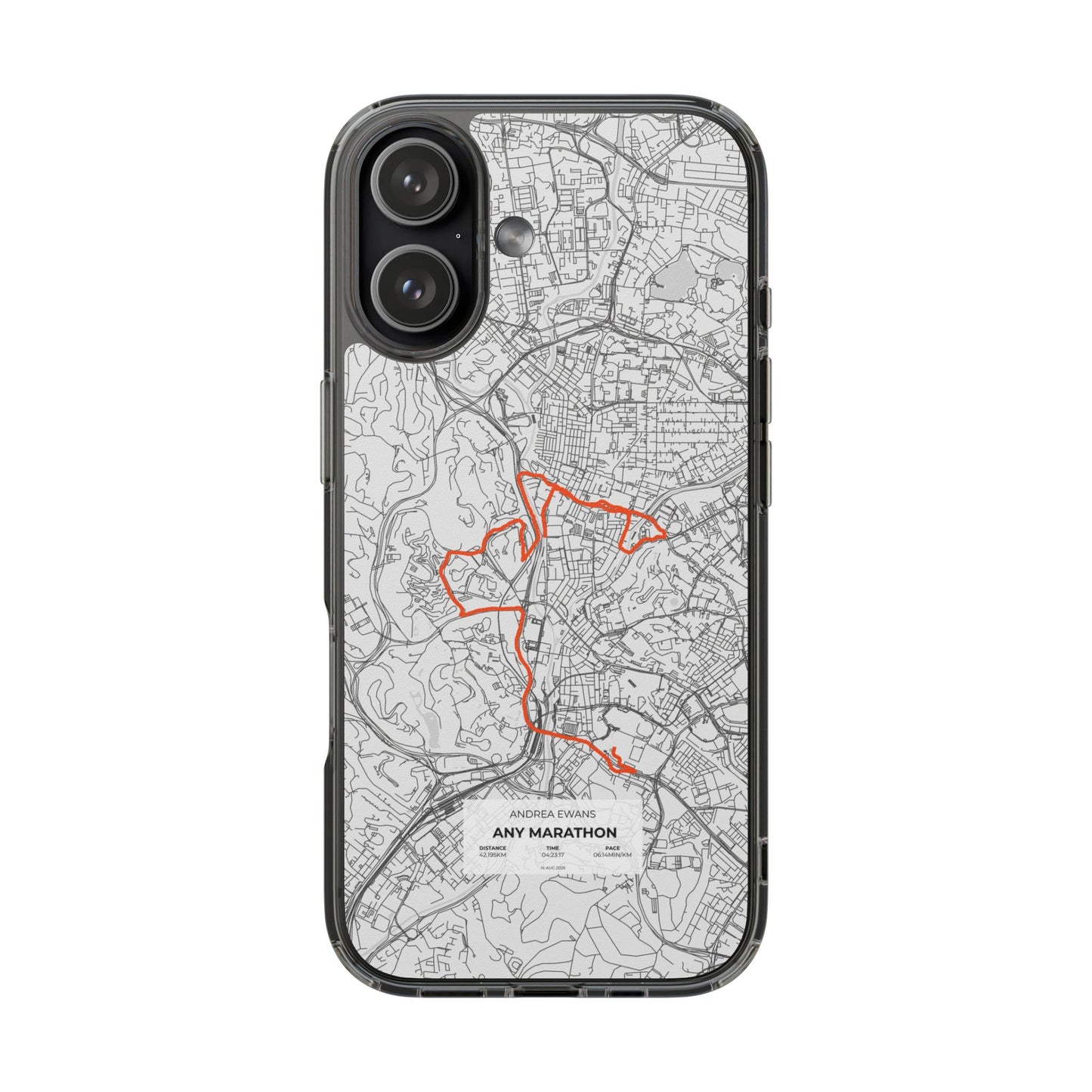 Customized Marathon Route Clear Impact-Resistant Phone Case