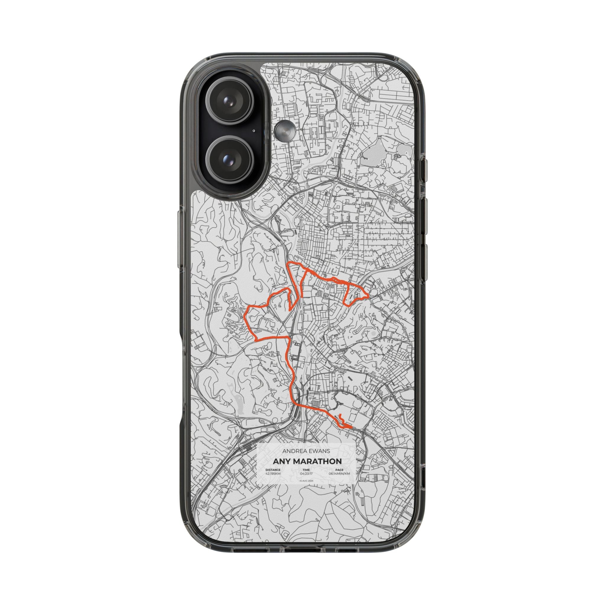 Customized Marathon Route Clear Impact-Resistant Phone Case
