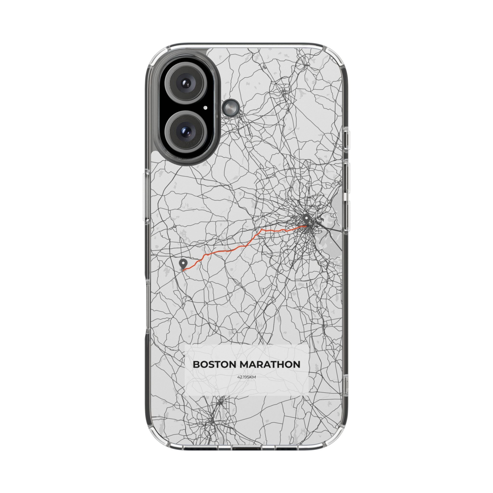 Boston Marathon Route Magnetic Clear Impact-Resistant Phone Case