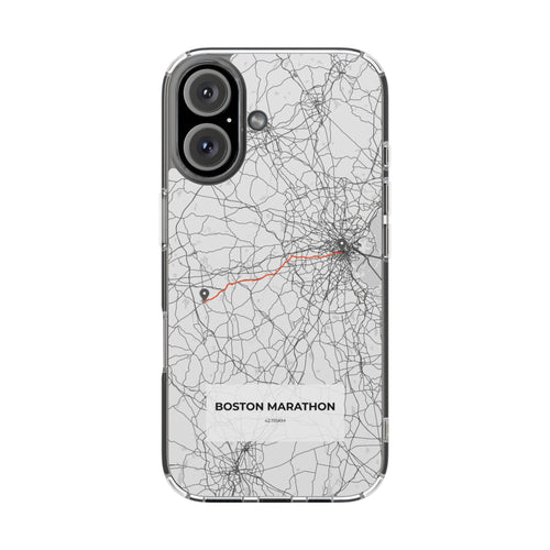 Boston Marathon Route Magnetic Clear Impact-Resistant Phone Case