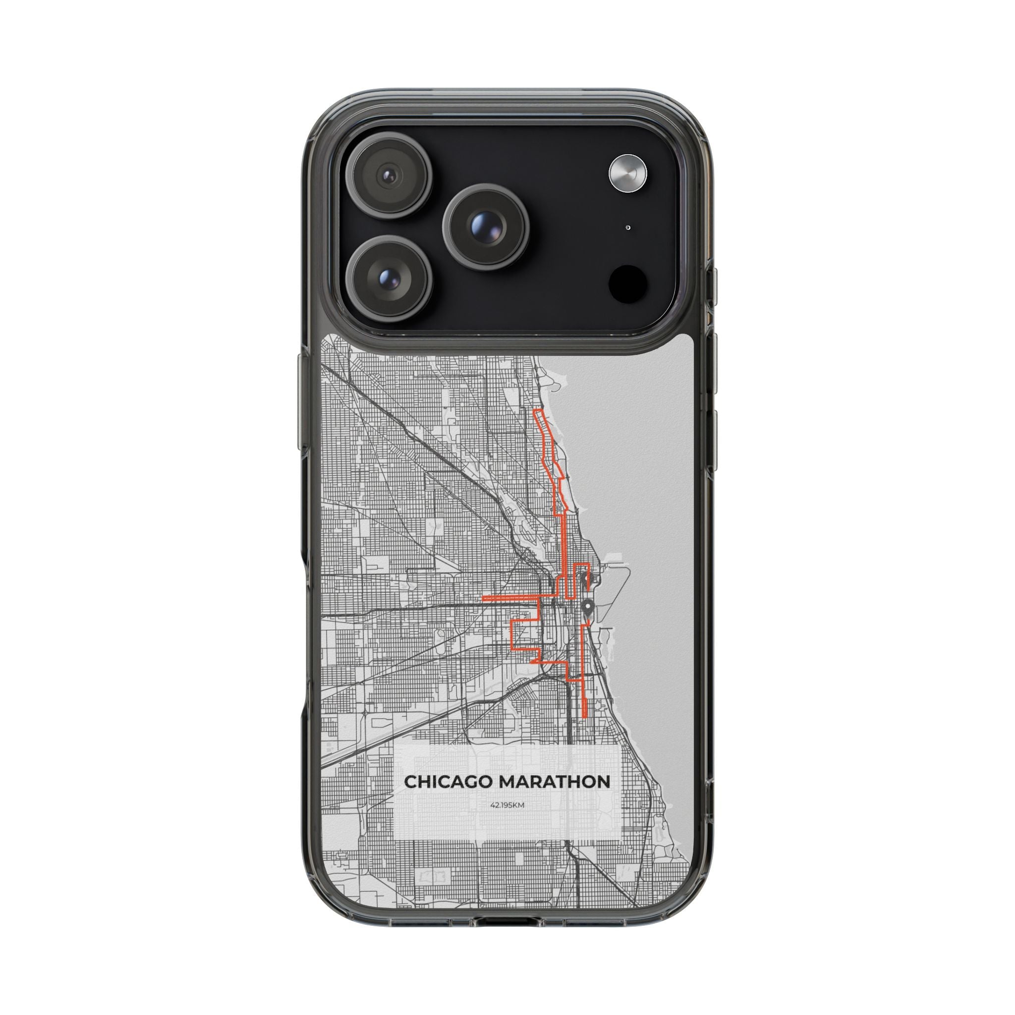 Chicago Marathon Route Clear Impact-Resistant Phone Case