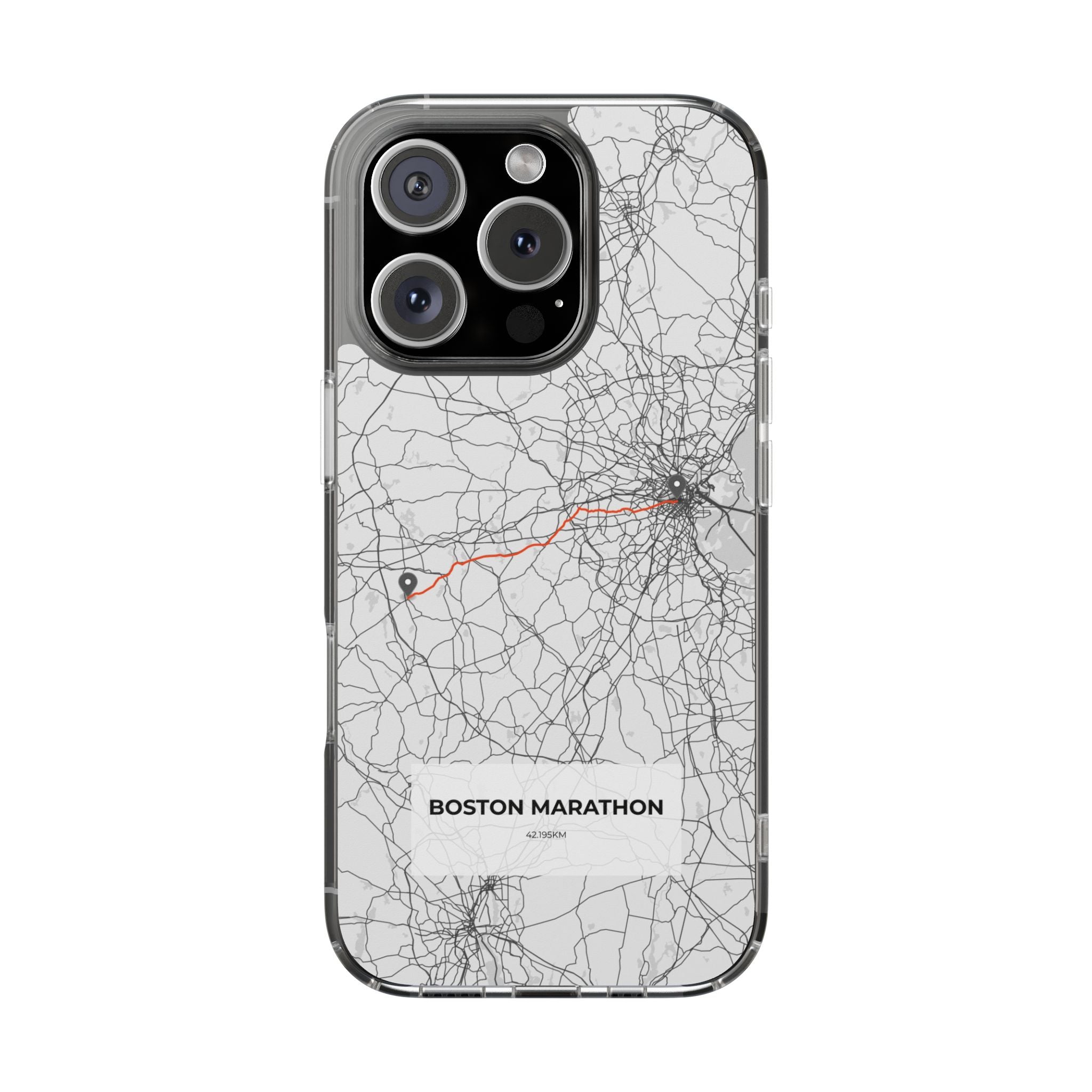 Boston Marathon Route Magnetic Clear Impact-Resistant Phone Case