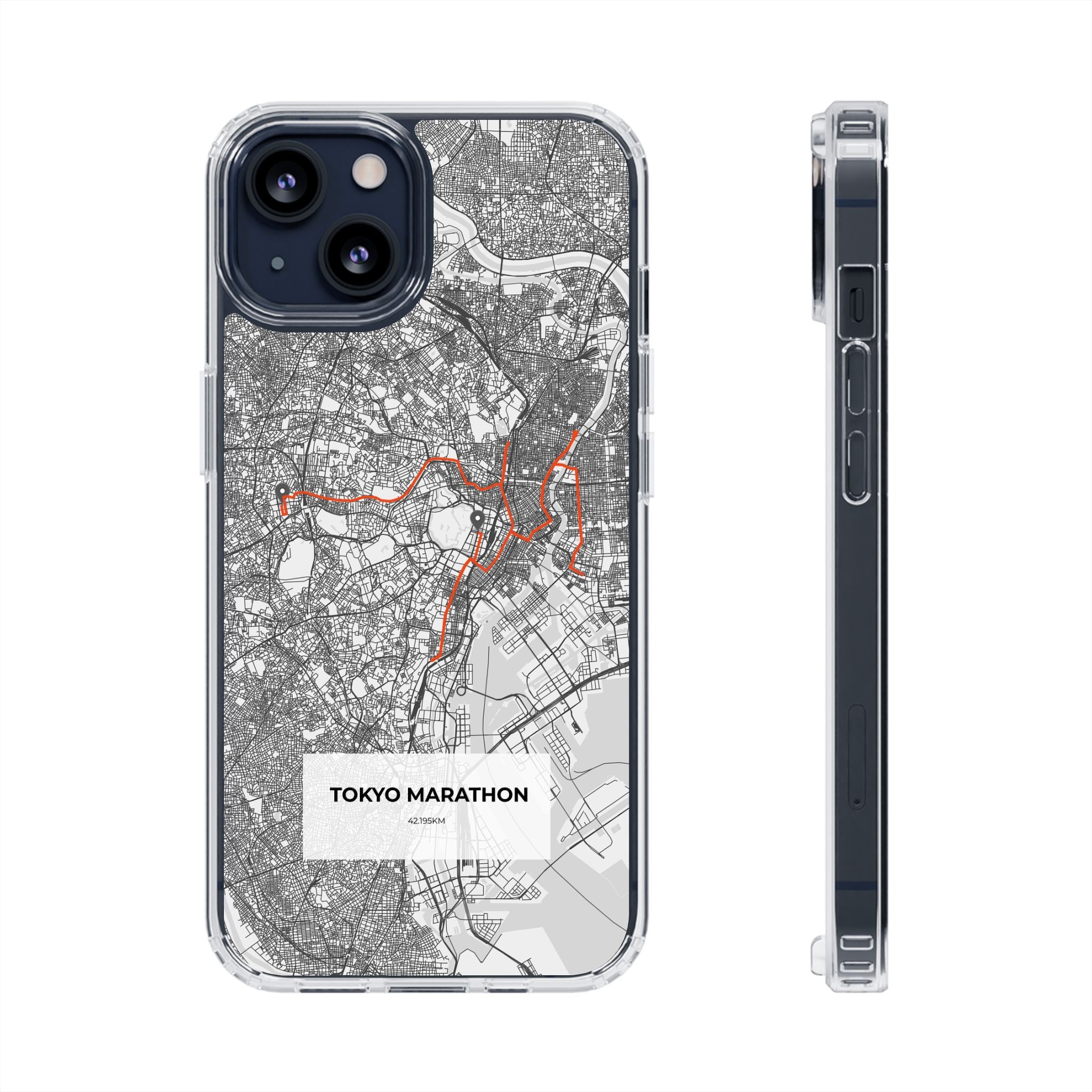 Tokyo Marathon Route Clear Impact-Resistant Phone Case