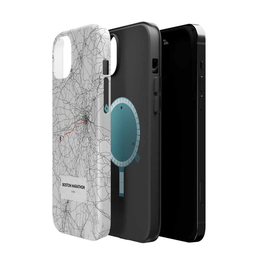 Boston Marathon Route Magnetic Impact-Resistant Phone Case
