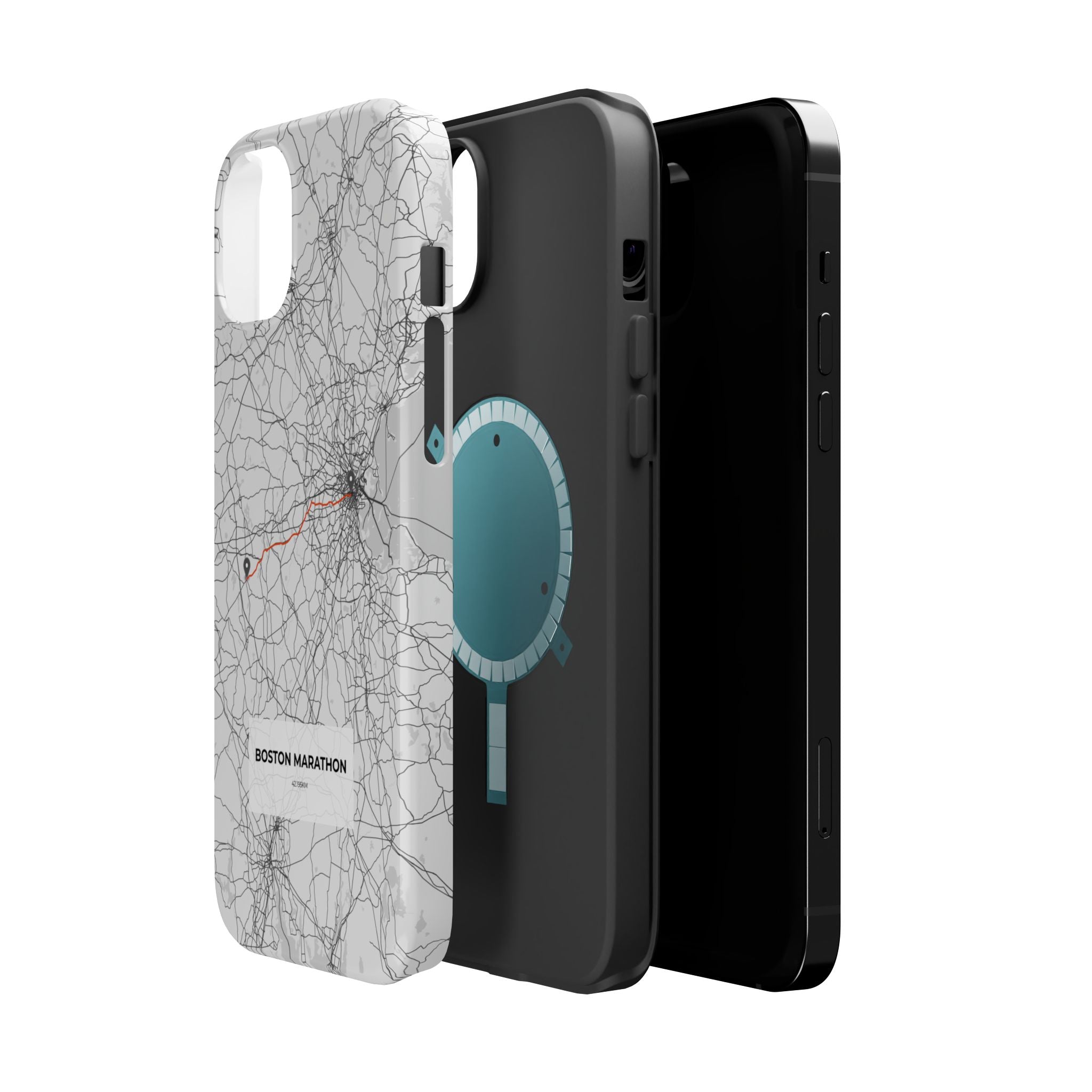 Boston Marathon Route Magnetic Impact-Resistant Phone Case