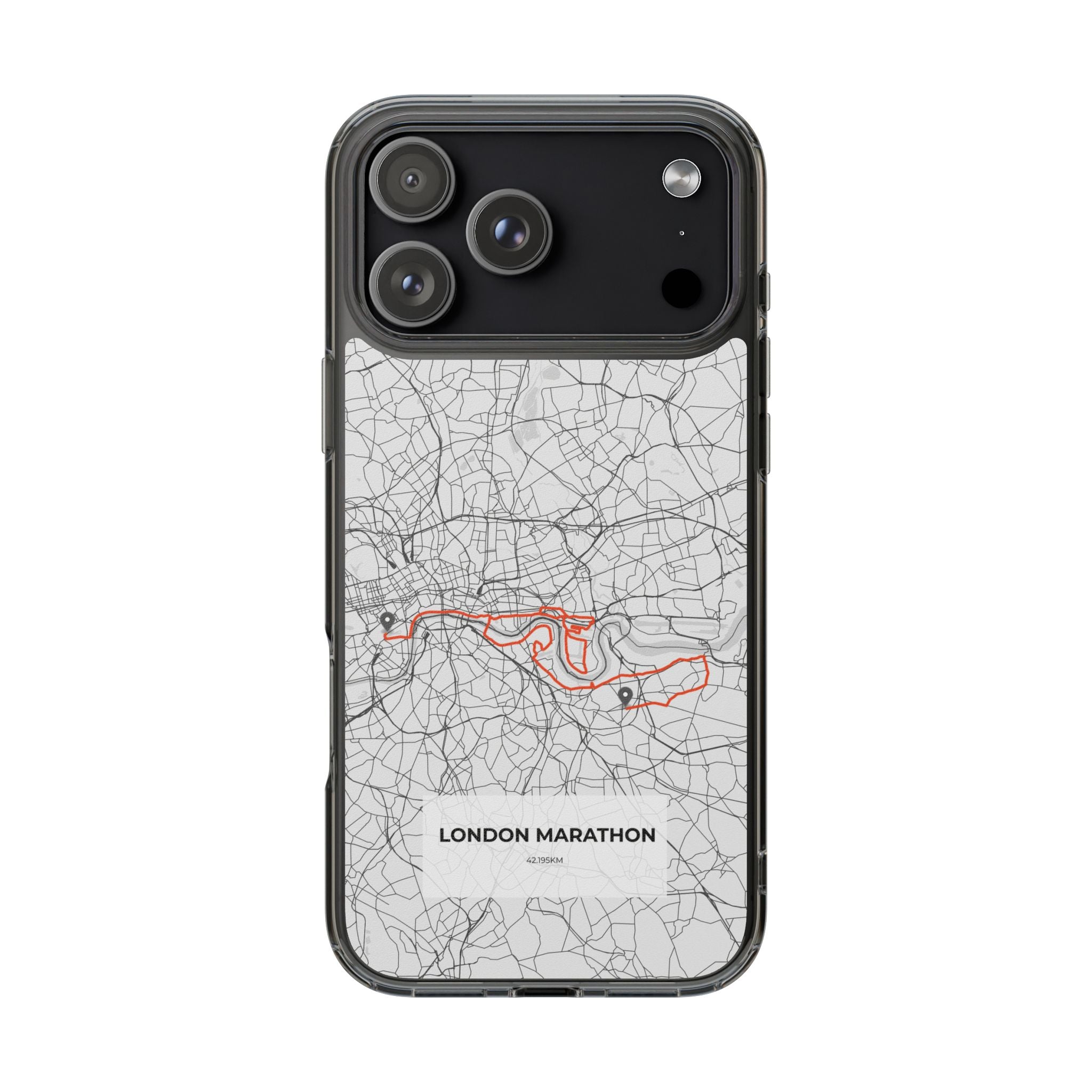 London Marathon Route Clear Impact-Resistant Phone Case