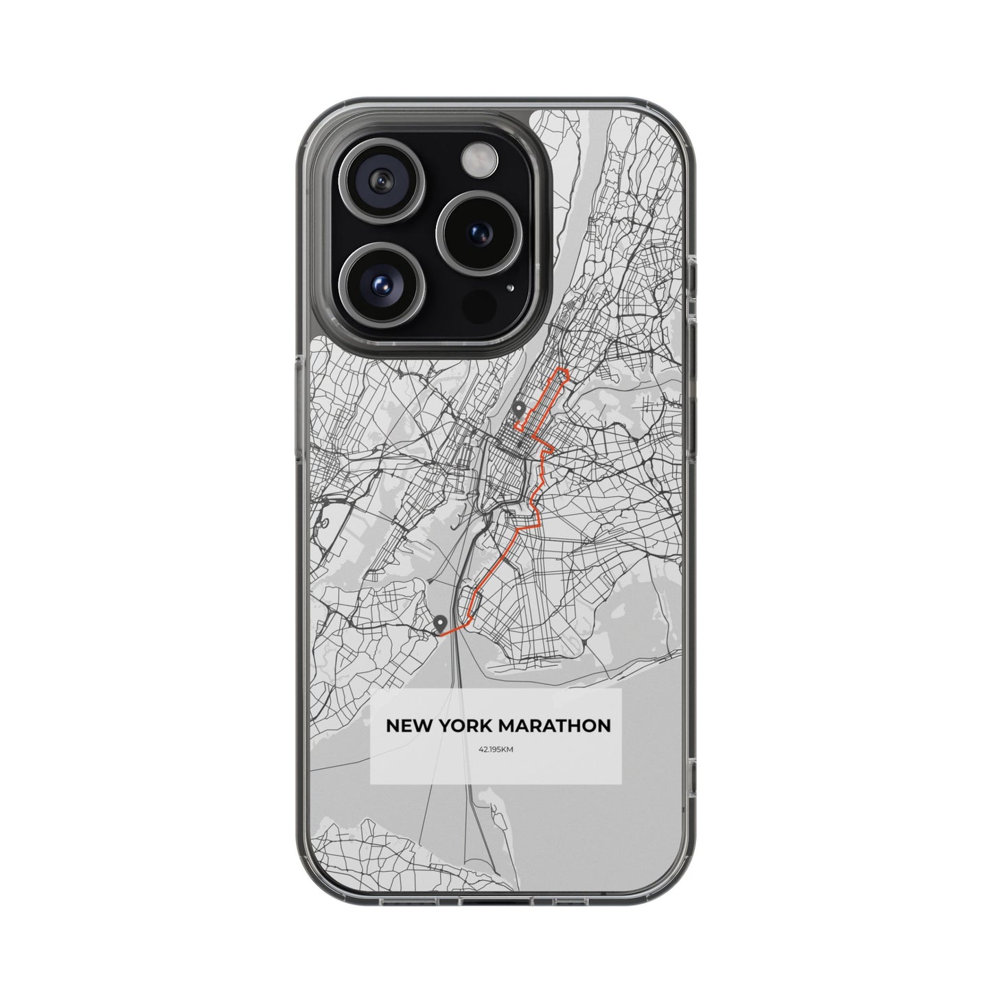 New York Marathon Route Clear Impact-Resistant Phone Case