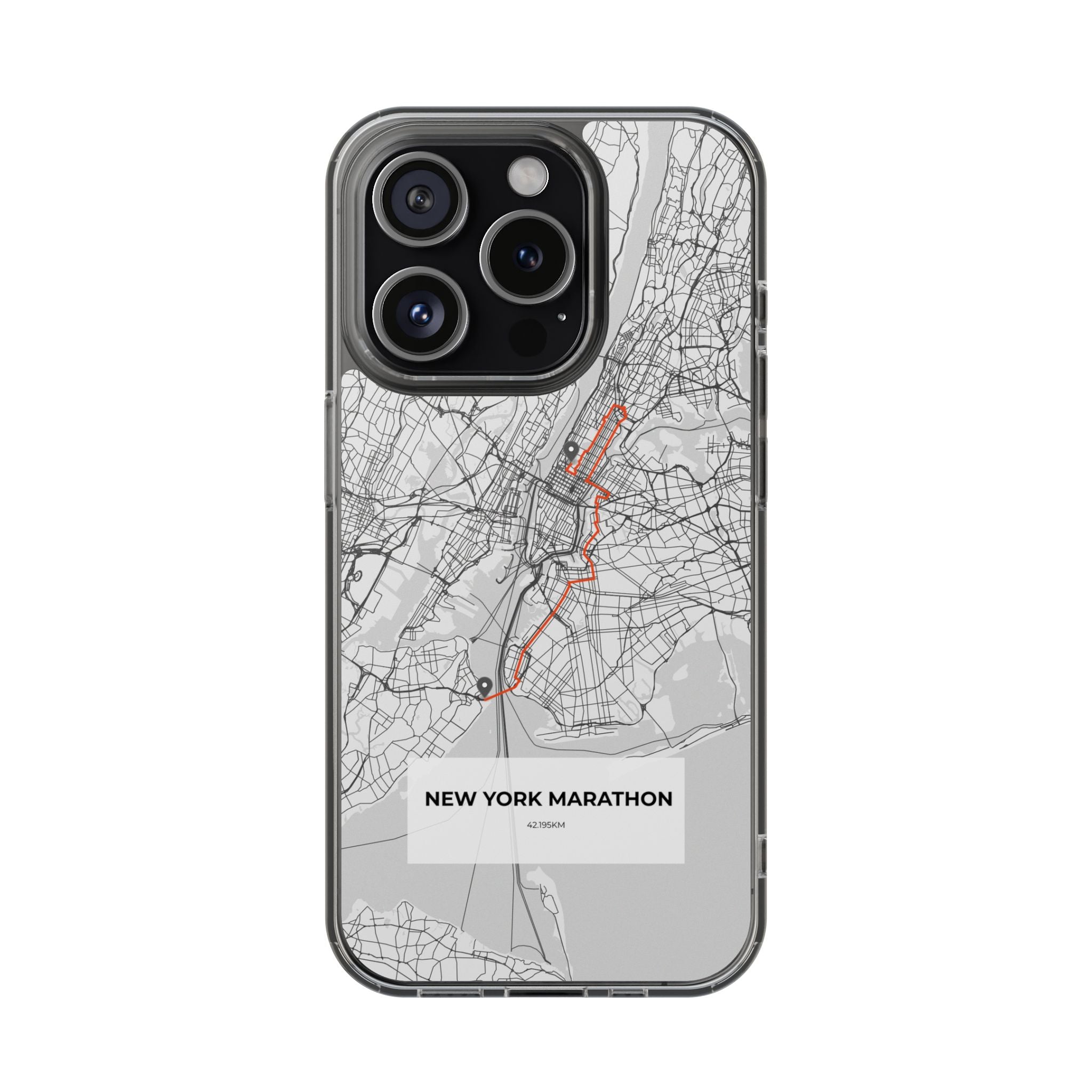 New York Marathon Route Clear Impact-Resistant Phone Case