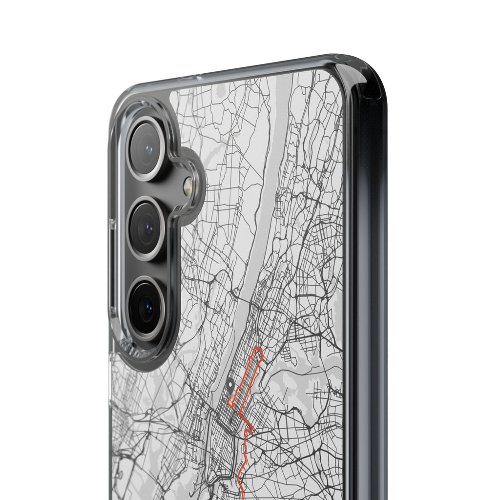 New York Marathon Route Clear Impact-Resistant Phone Case