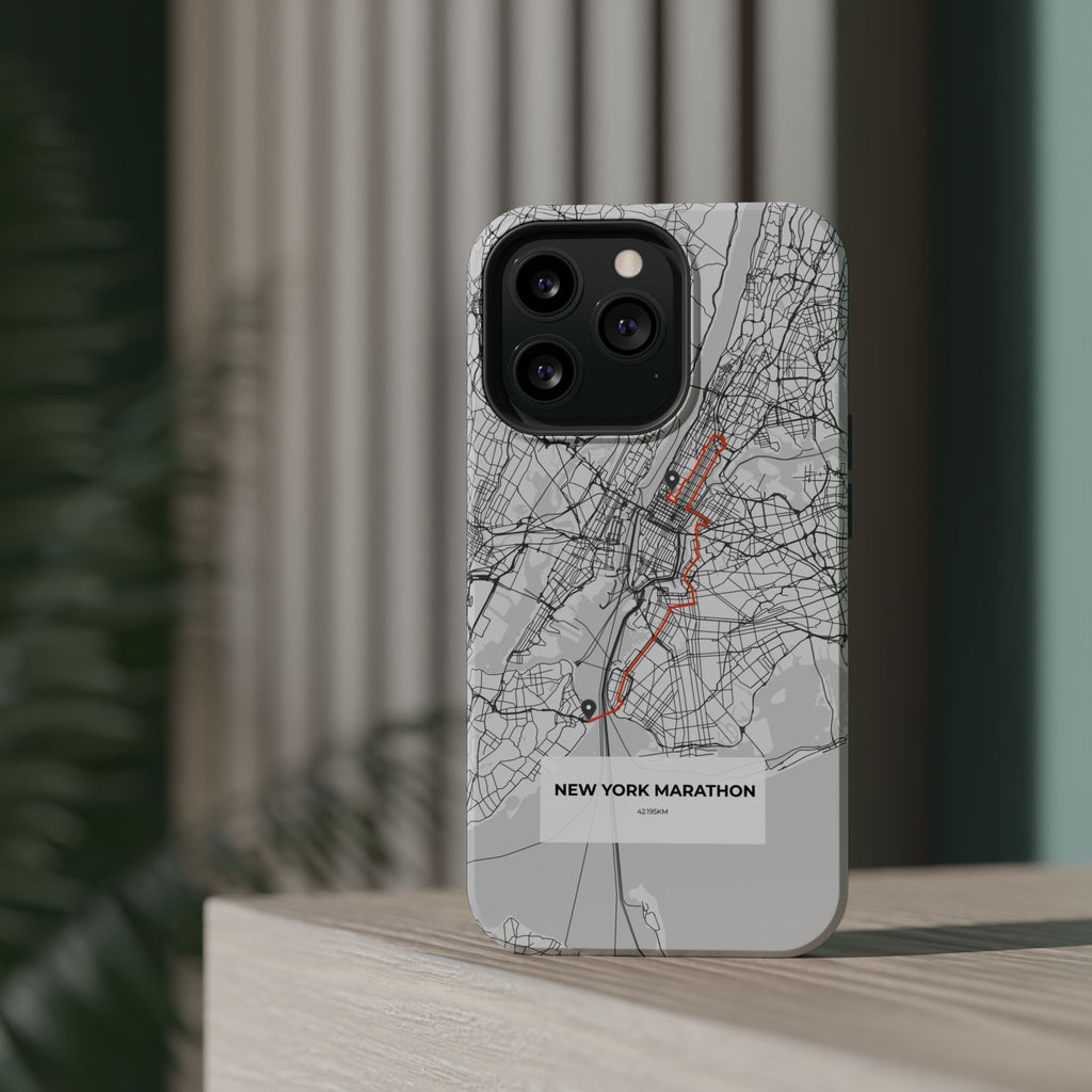 New York Marathon Route Magnetic Impact-Resistant Phone Case
