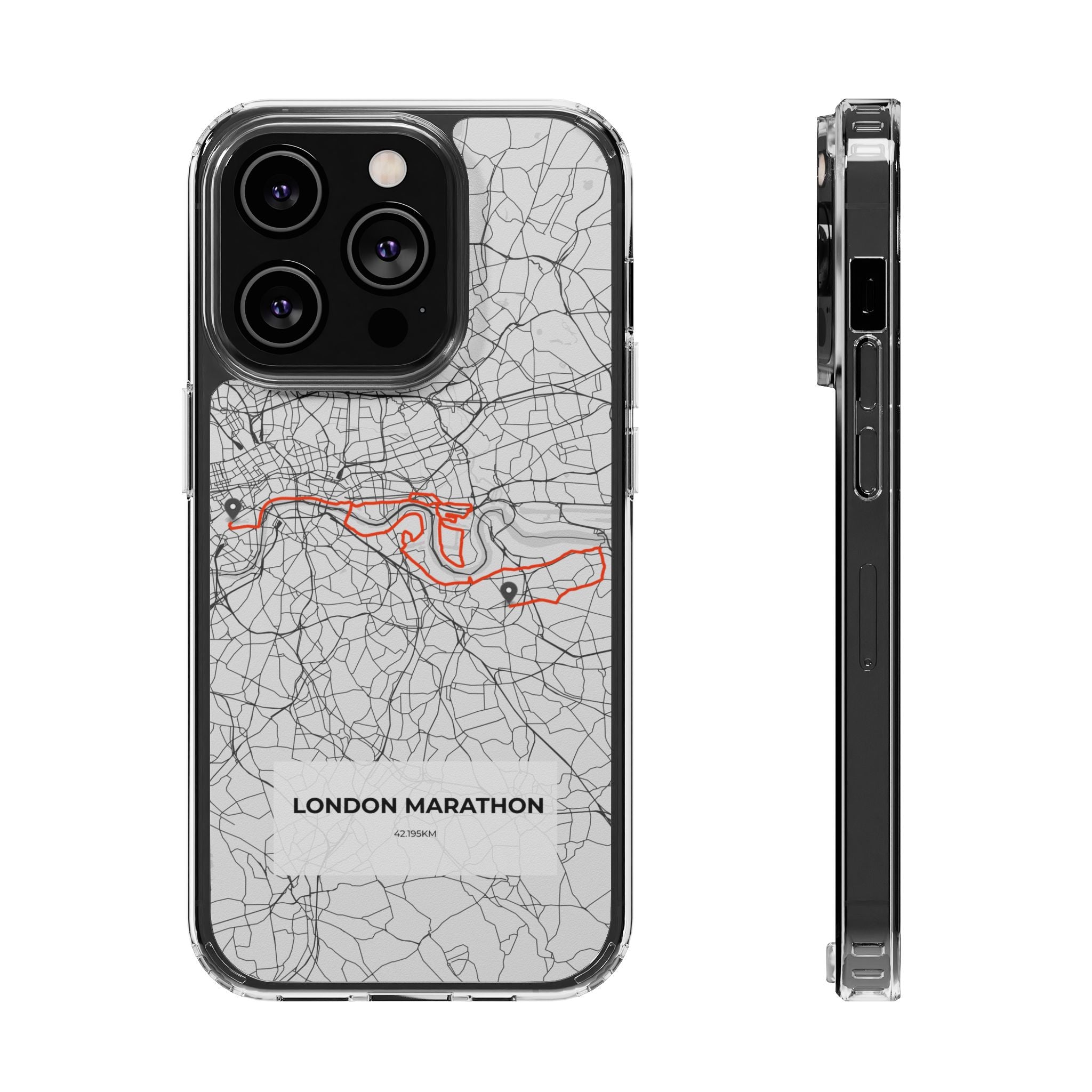 London Marathon Route Magnetic Clear Impact-Resistant Phone Case