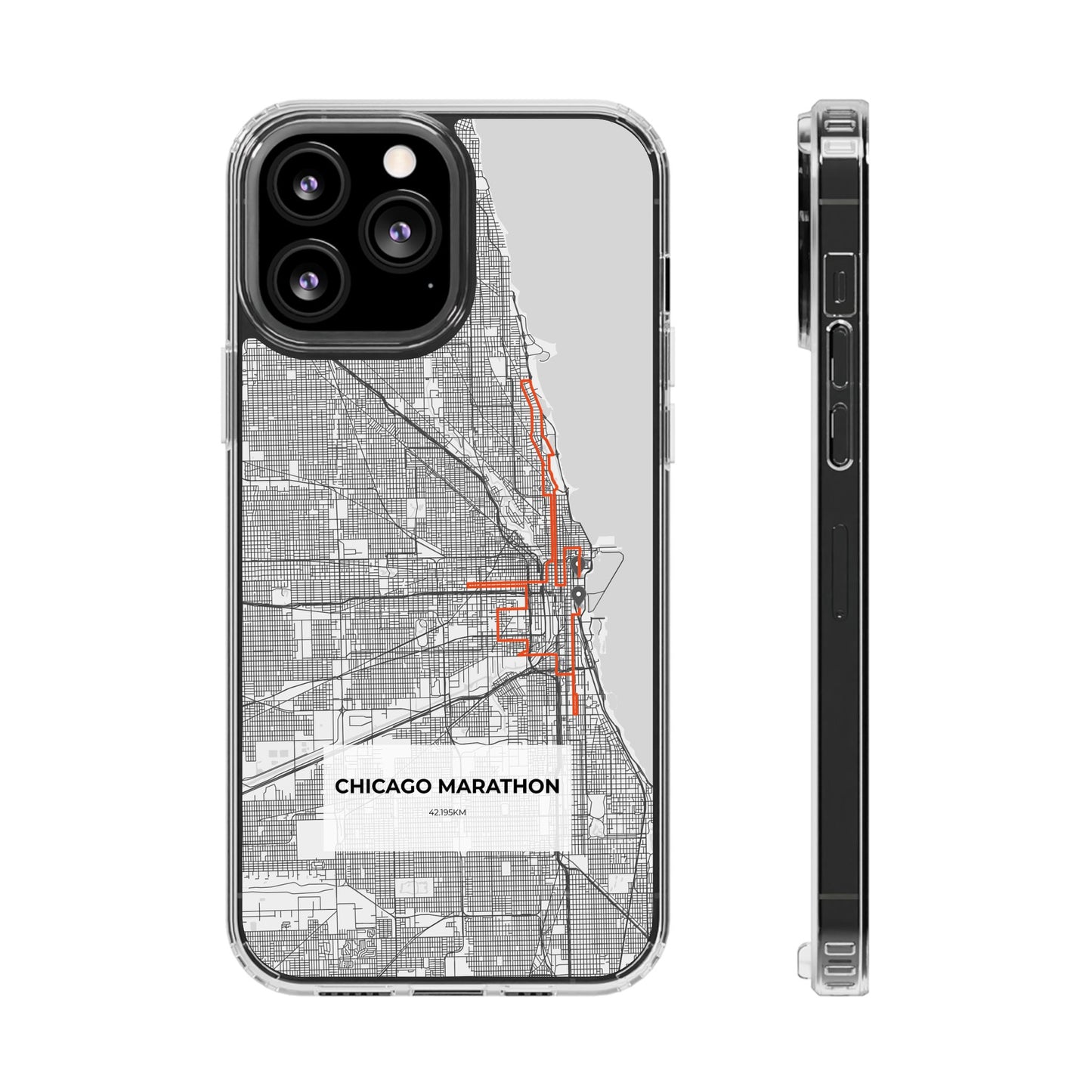 Chicago Marathon Route Magnetic Clear Impact-Resistant Phone Case