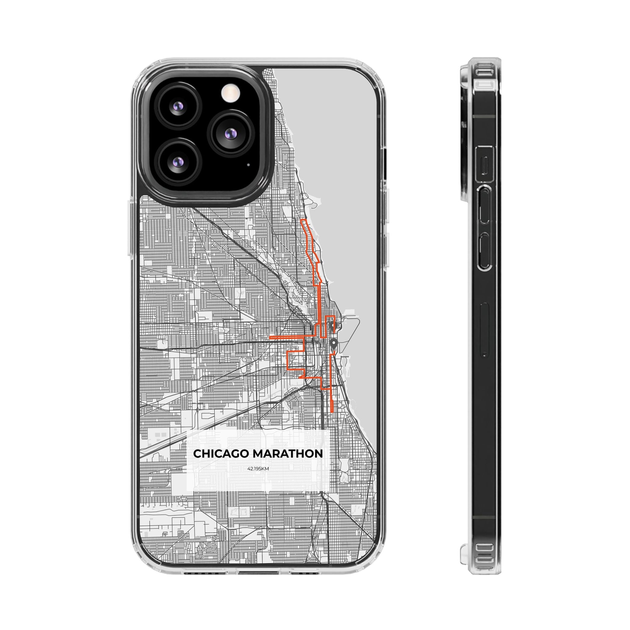 Chicago Marathon Route Magnetic Clear Impact-Resistant Phone Case