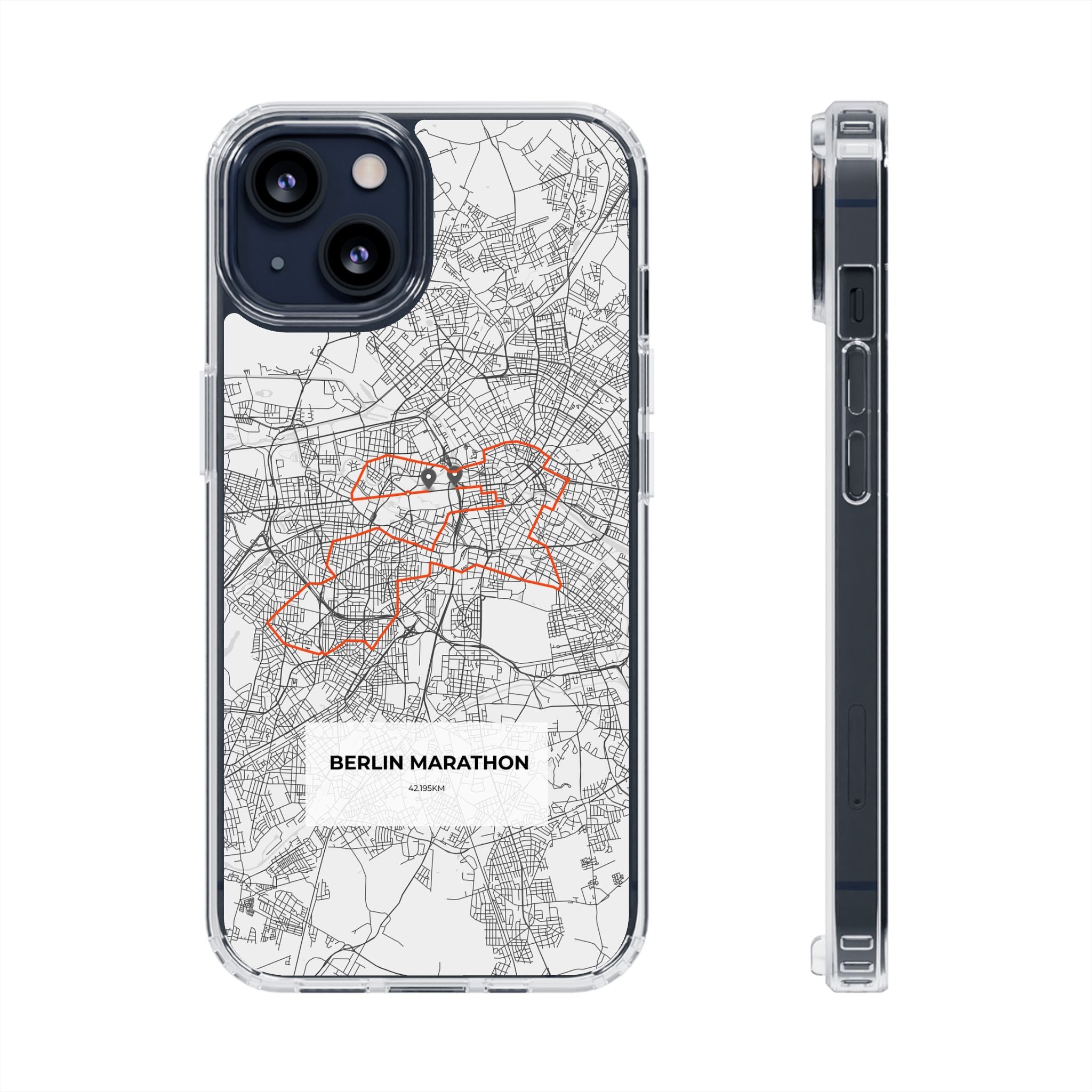 Berlin Marathon Route Clear Impact-Resistant Phone Case