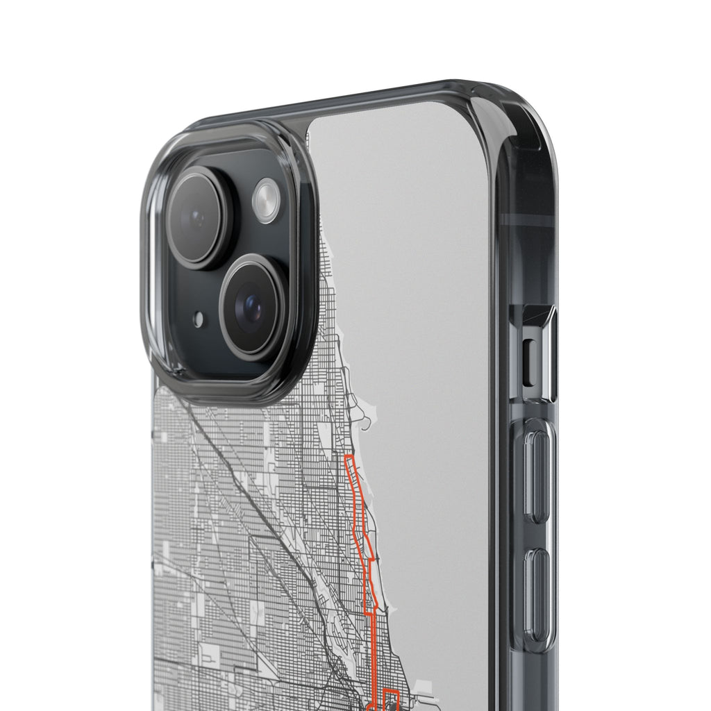 Chicago Marathon Route Clear Impact-Resistant Phone Case