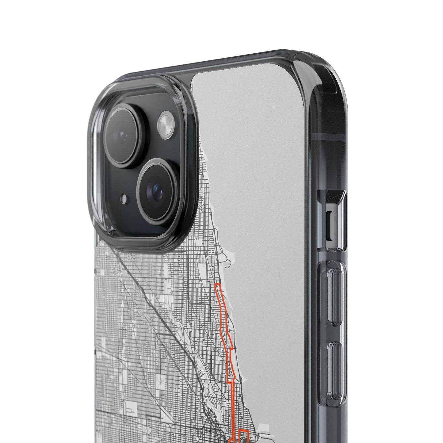 Chicago Marathon Route Clear Impact-Resistant Phone Case