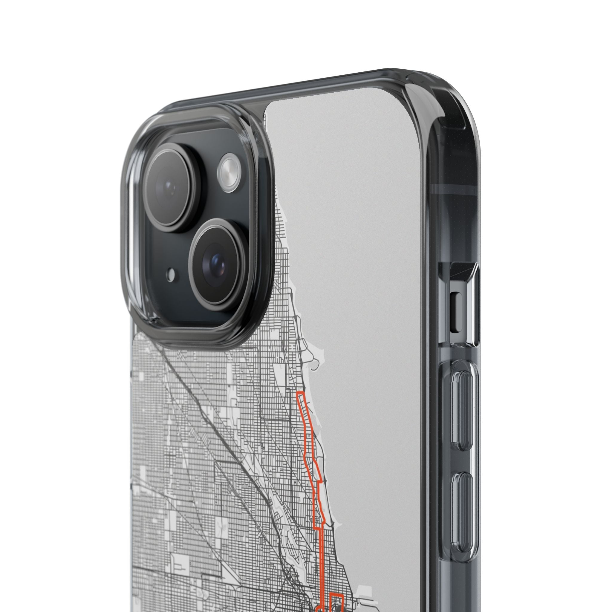 Chicago Marathon Route Clear Impact-Resistant Phone Case