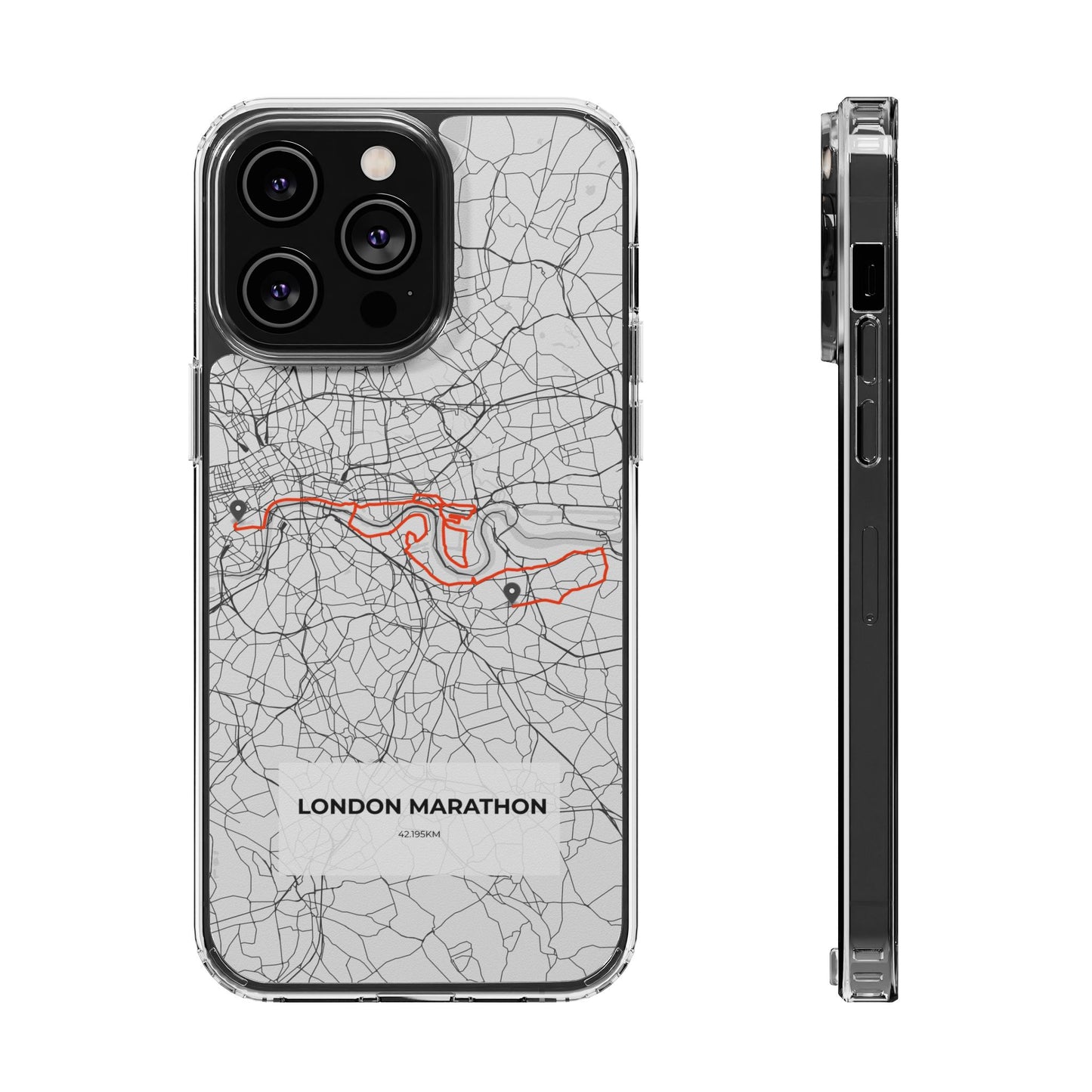 London Marathon Route Magnetic Clear Impact-Resistant Phone Case