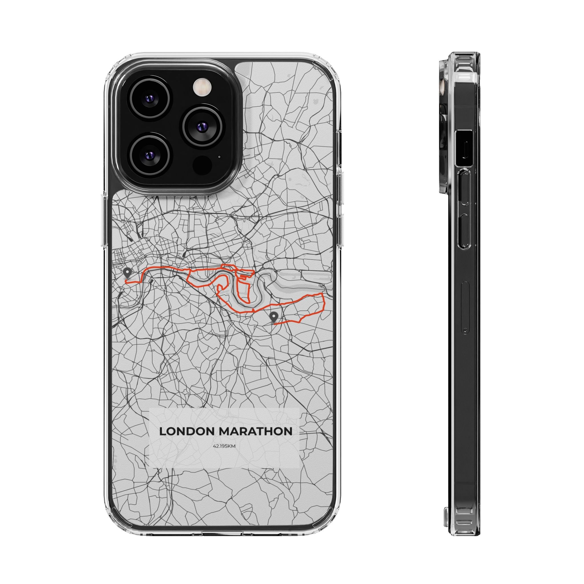 London Marathon Route Magnetic Clear Impact-Resistant Phone Case
