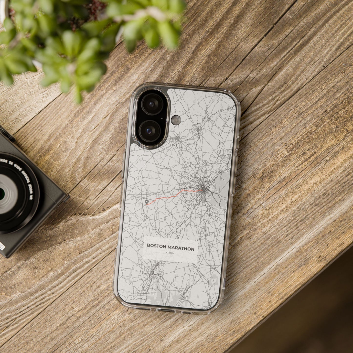 Boston Marathon Route Clear Impact-Resistant Phone Case