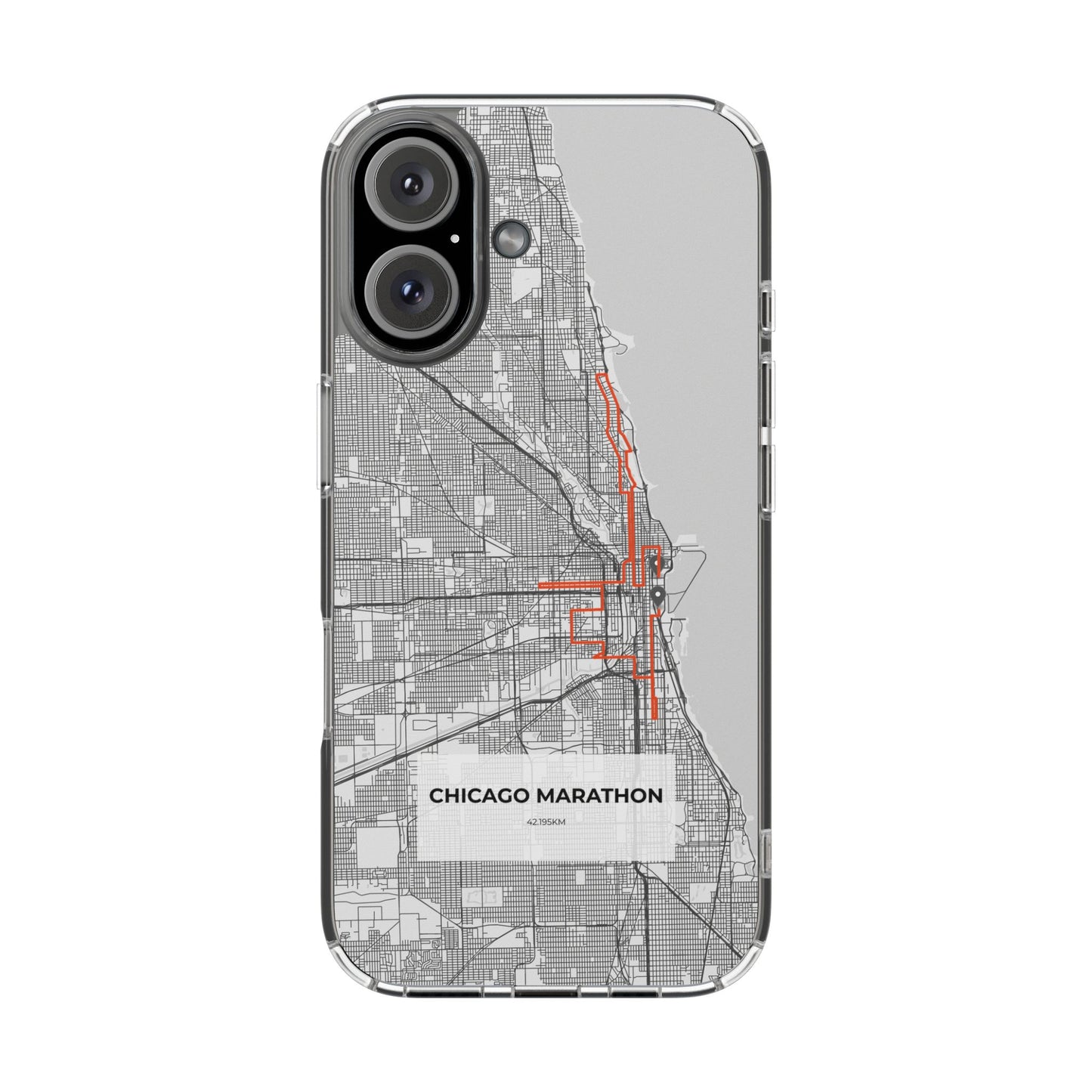 Chicago Marathon Route Clear Impact-Resistant Phone Case