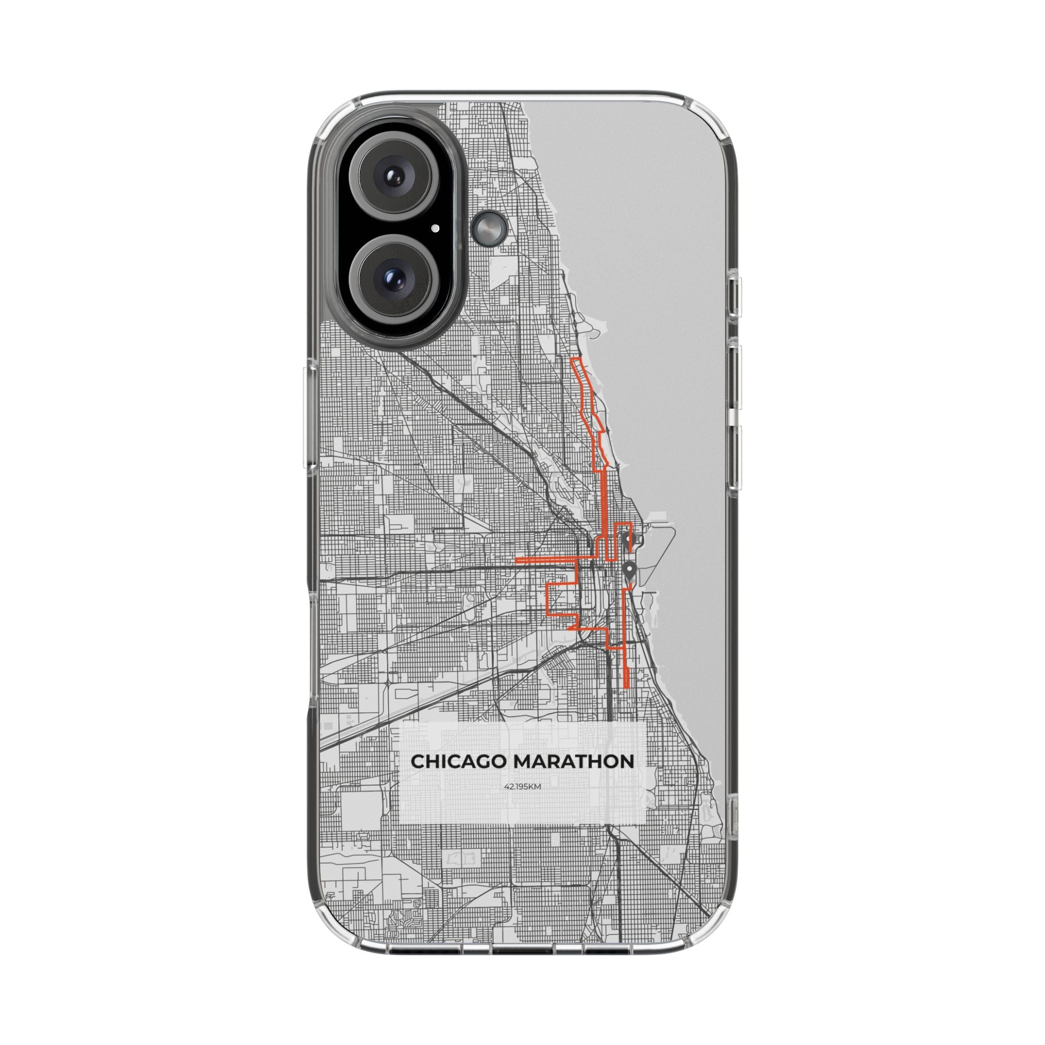 Chicago Marathon Route Clear Impact-Resistant Phone Case