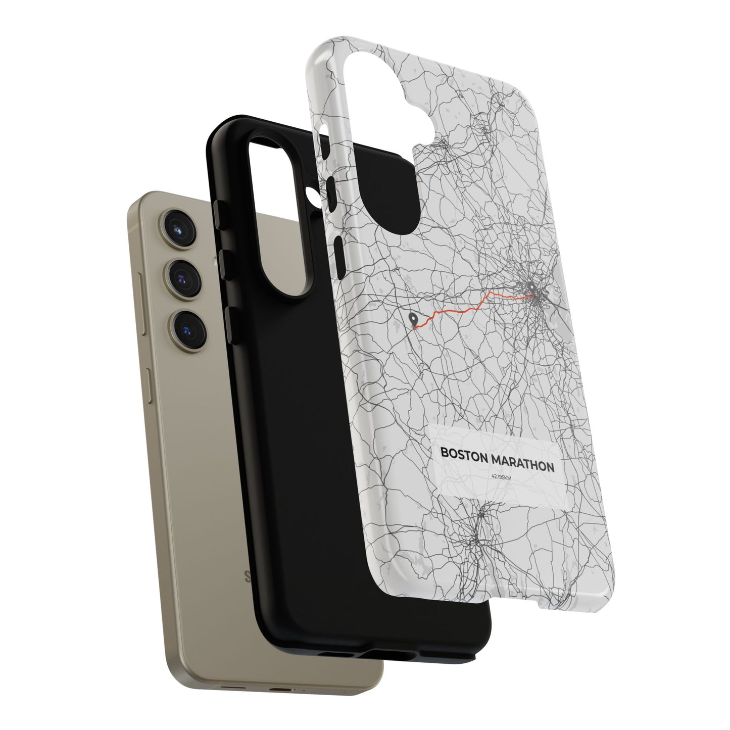 Boston Marathon Route Tough Phone Case