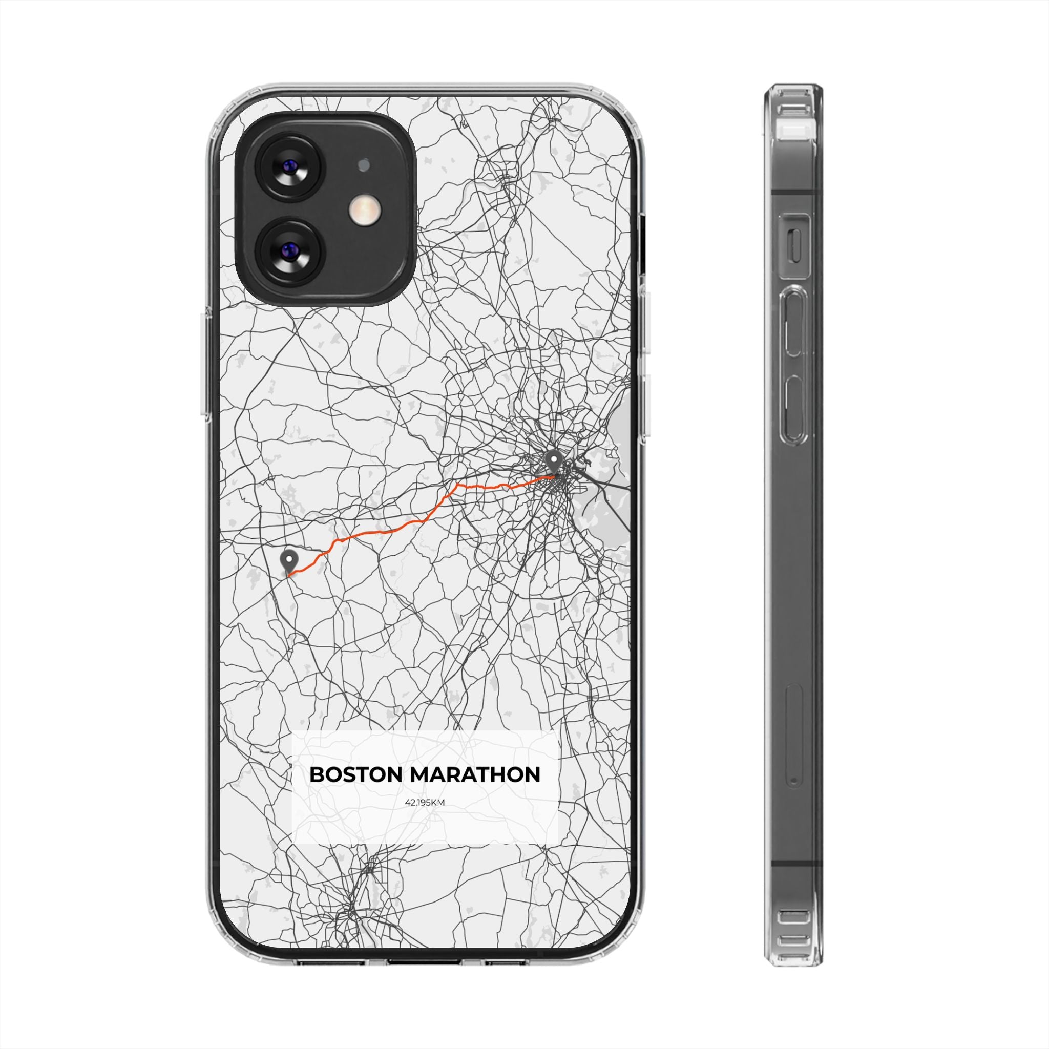 Boston Marathon Route Magnetic Clear Impact-Resistant Phone Case