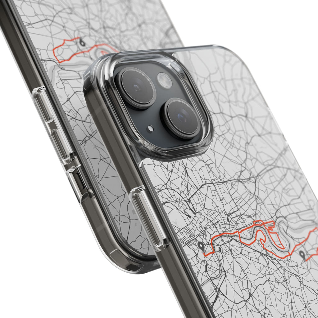 London Marathon Route Clear Impact-Resistant Phone Case