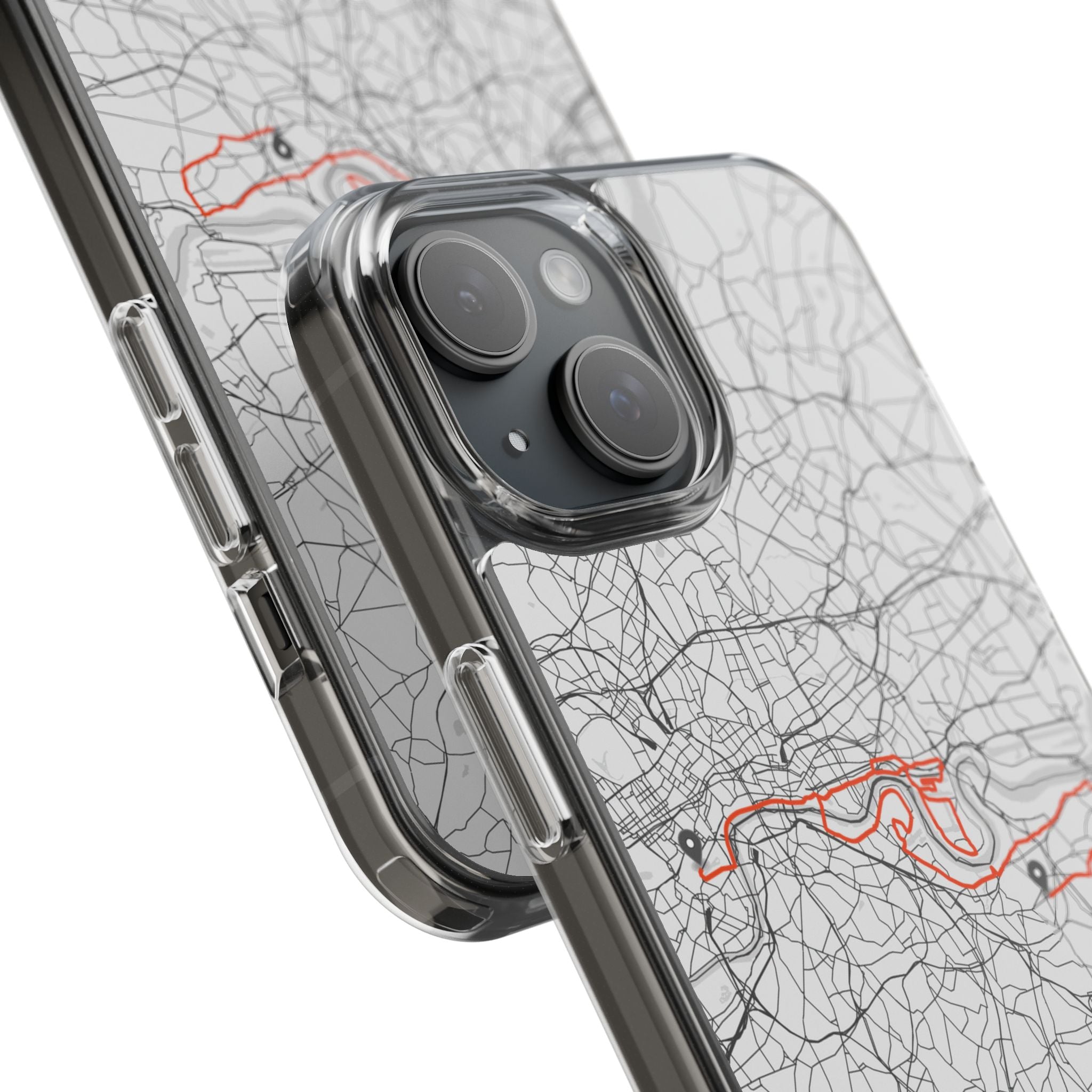 London Marathon Route Clear Impact-Resistant Phone Case