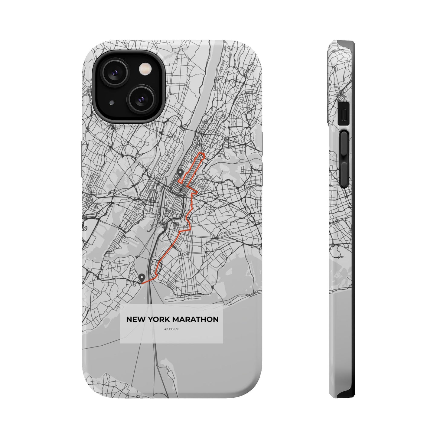 New York Marathon Route Magnetic Impact-Resistant Phone Case