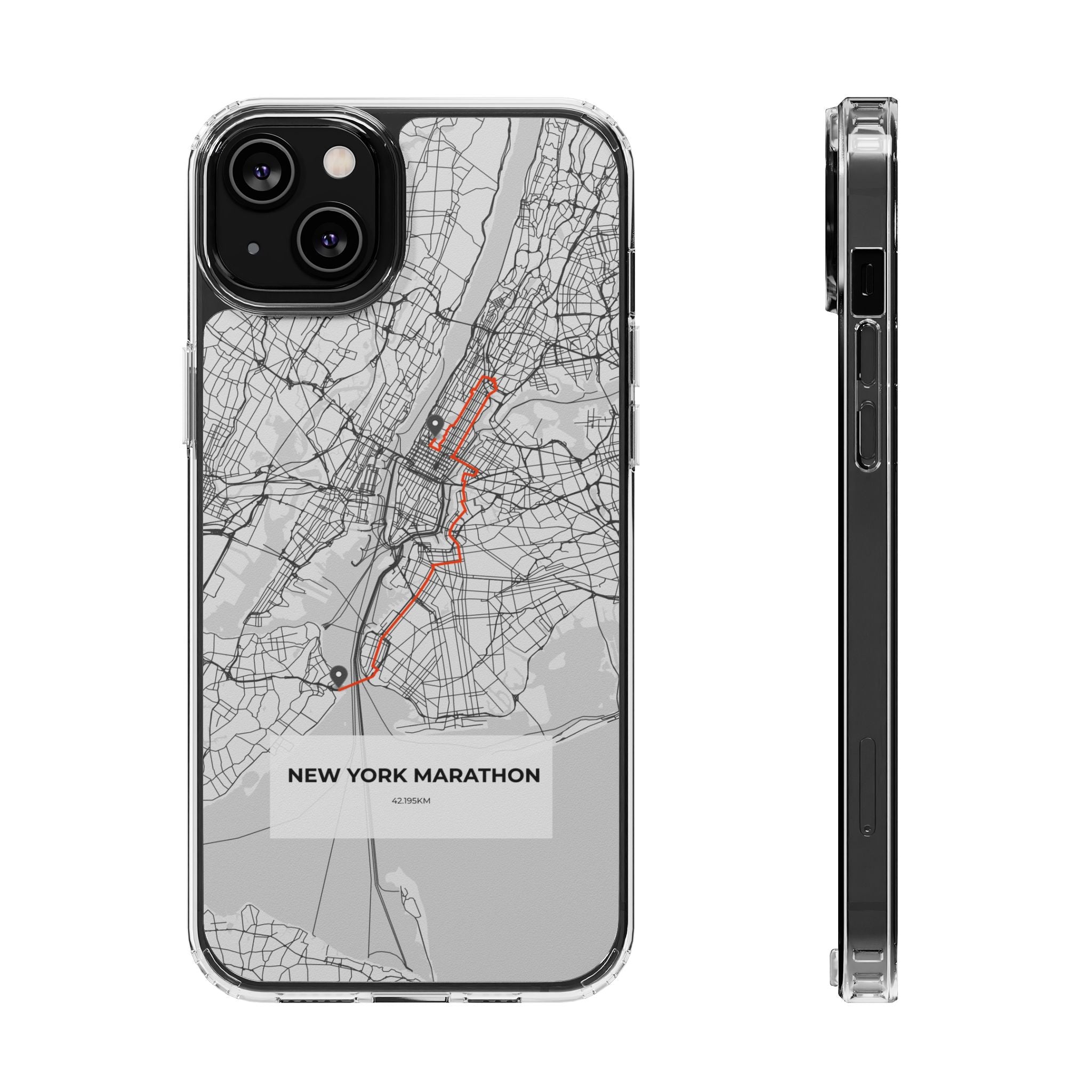 New York Marathon Route Magnetic Clear Impact-Resistant Phone Case