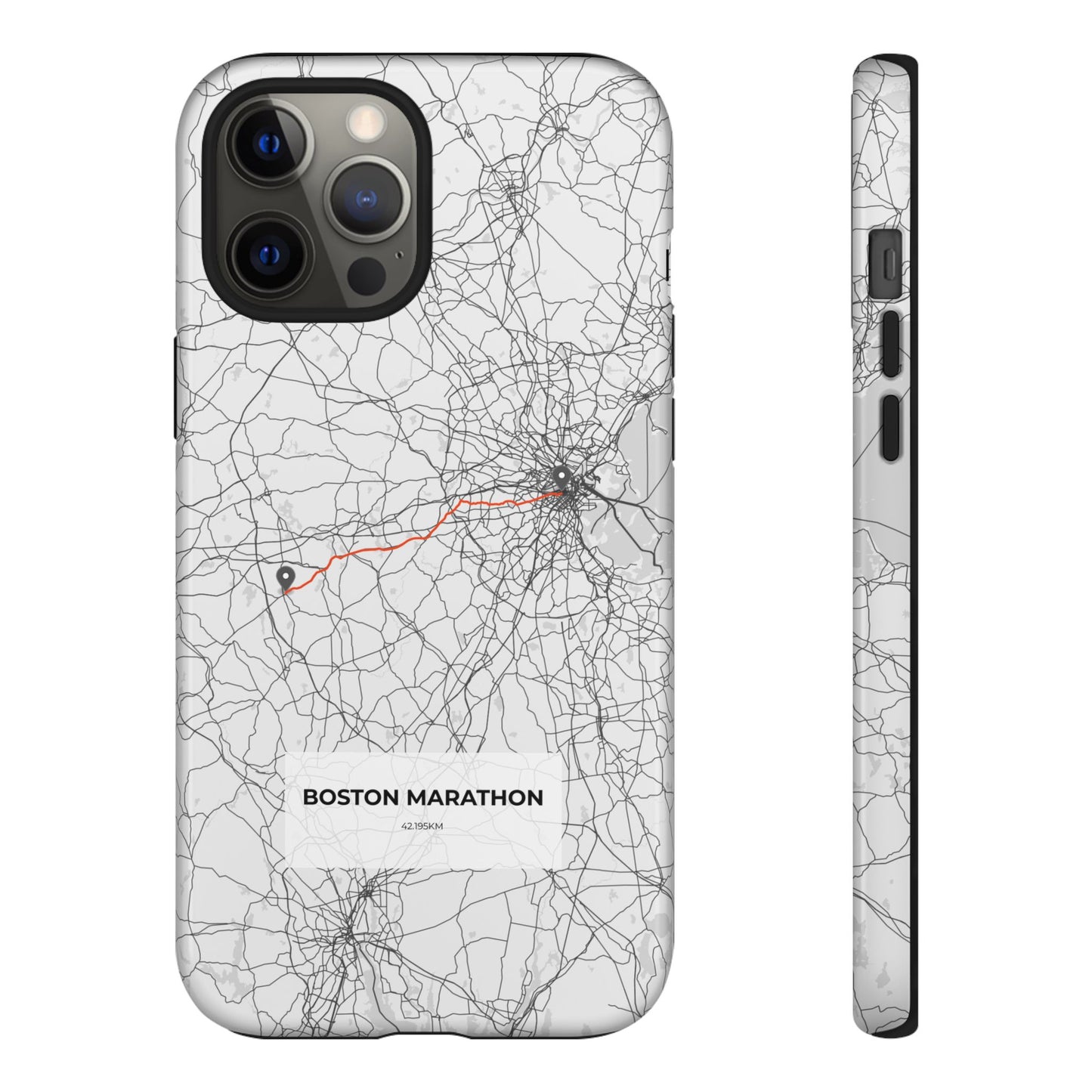 Boston Marathon Route Tough Phone Case