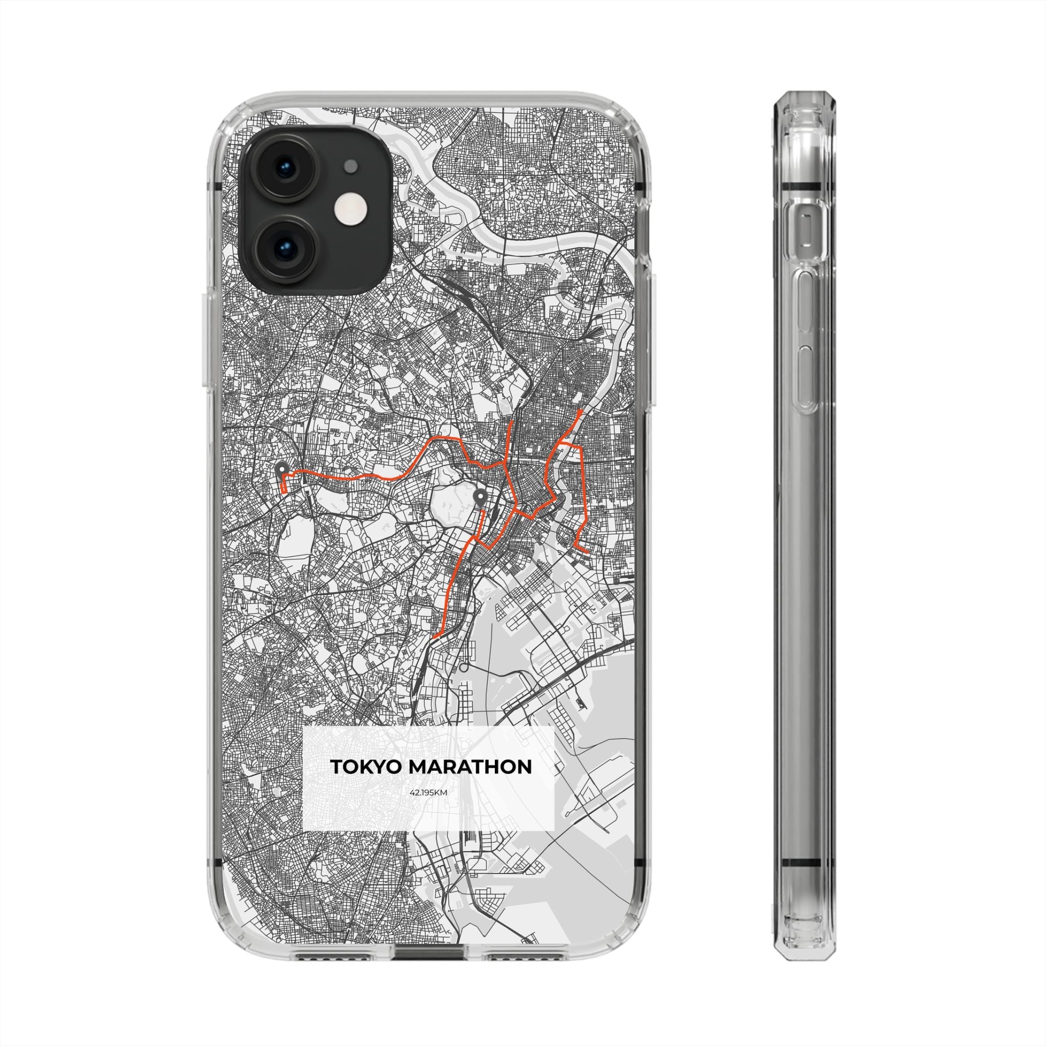 Tokyo Marathon Route Clear Impact-Resistant Phone Case