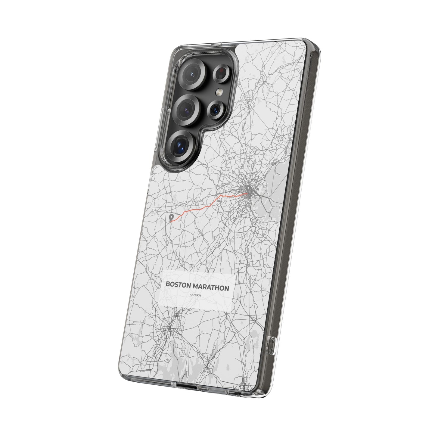 Boston Marathon Route Clear Impact-Resistant Phone Case