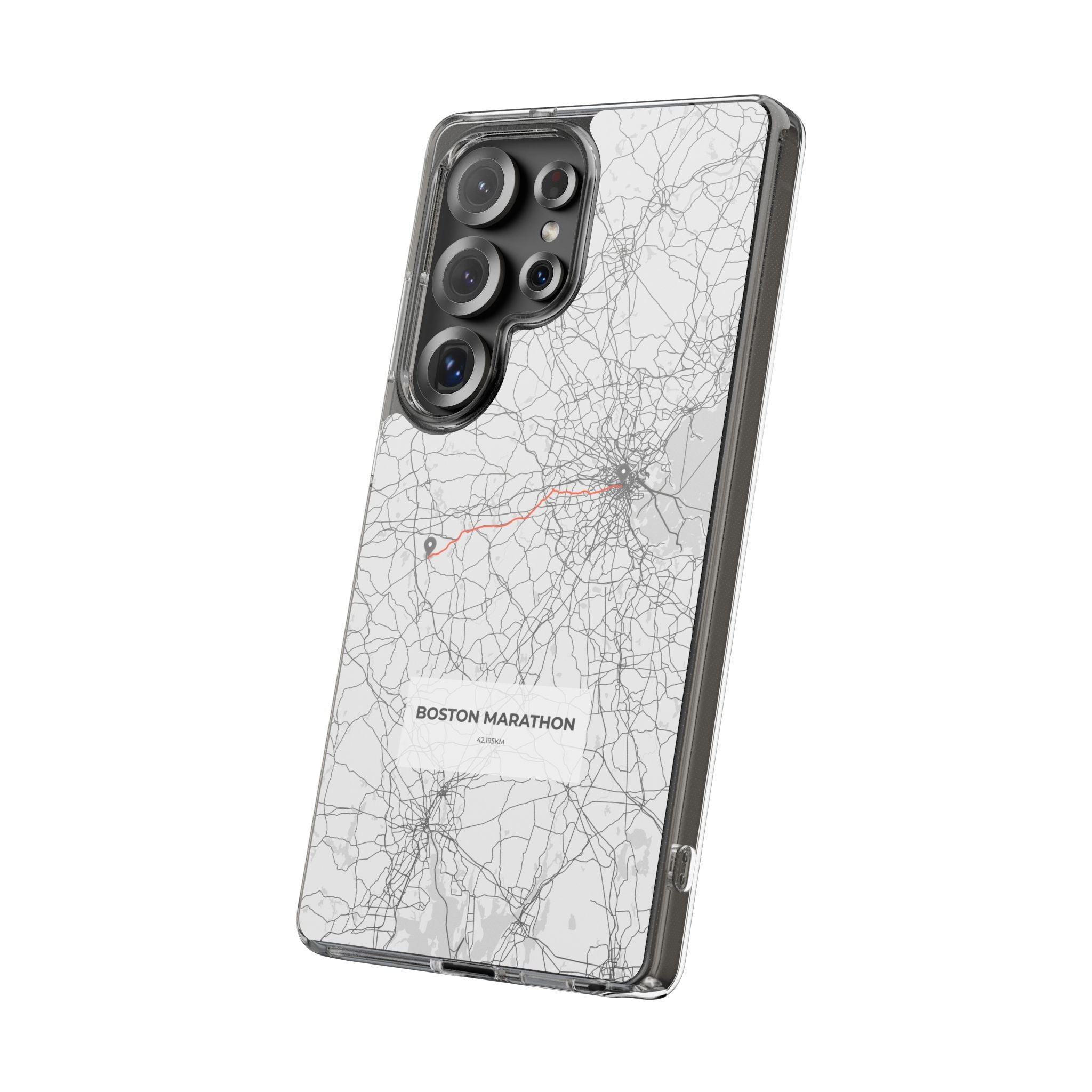 Boston Marathon Route Clear Impact-Resistant Phone Case