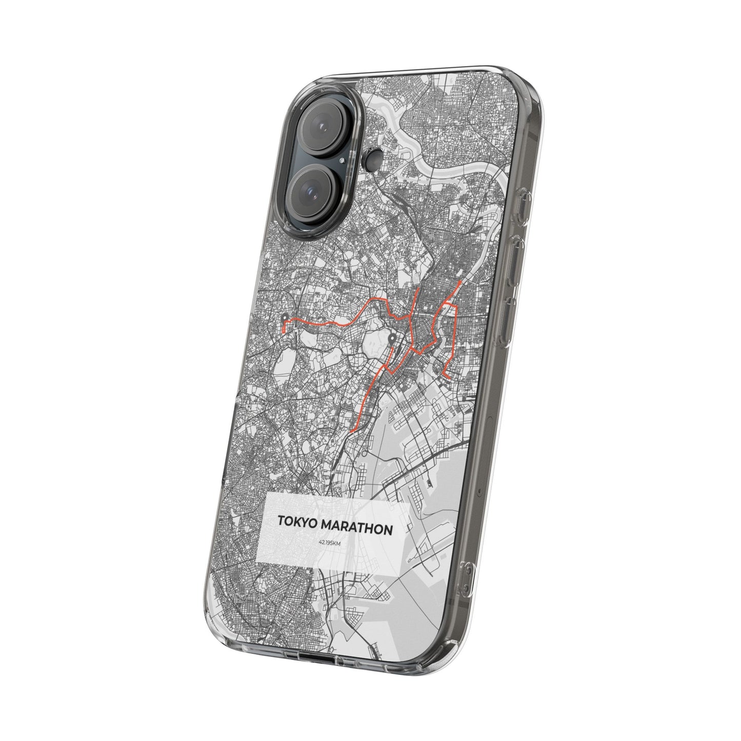 Tokyo Marathon Route Clear Impact-Resistant Phone Case