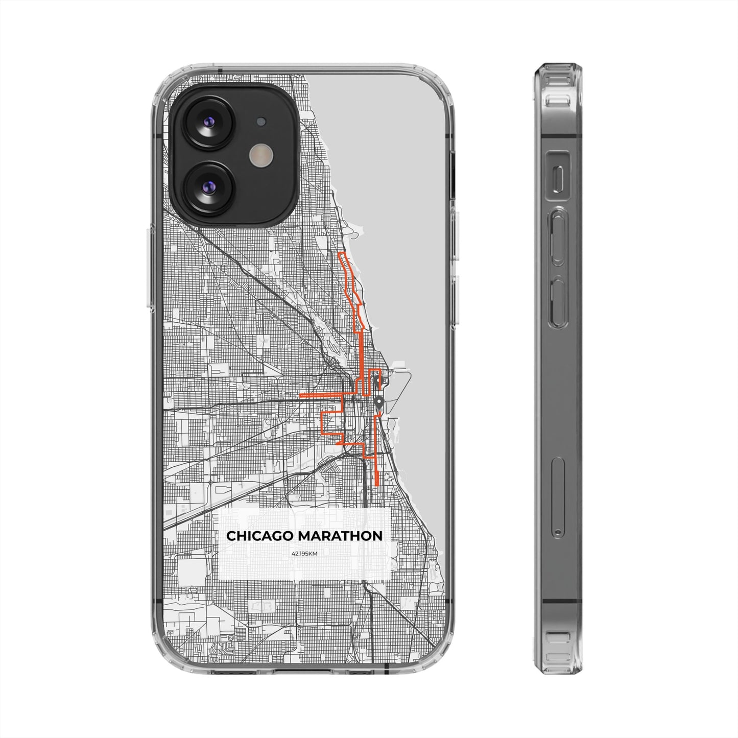 Chicago Marathon Route Clear Impact-Resistant Phone Case