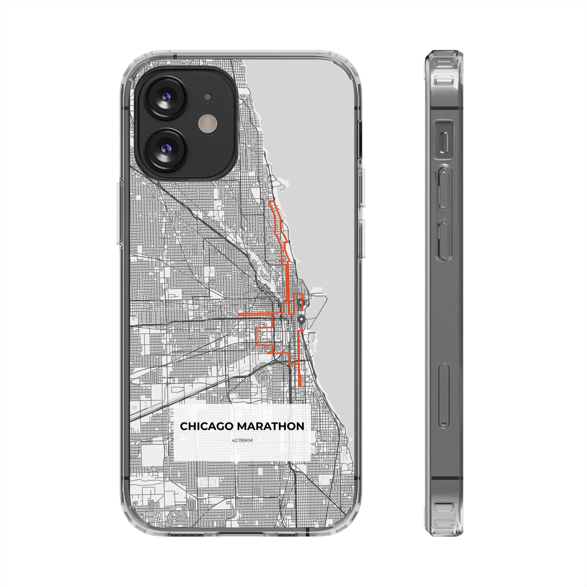 Chicago Marathon Route Clear Impact-Resistant Phone Case