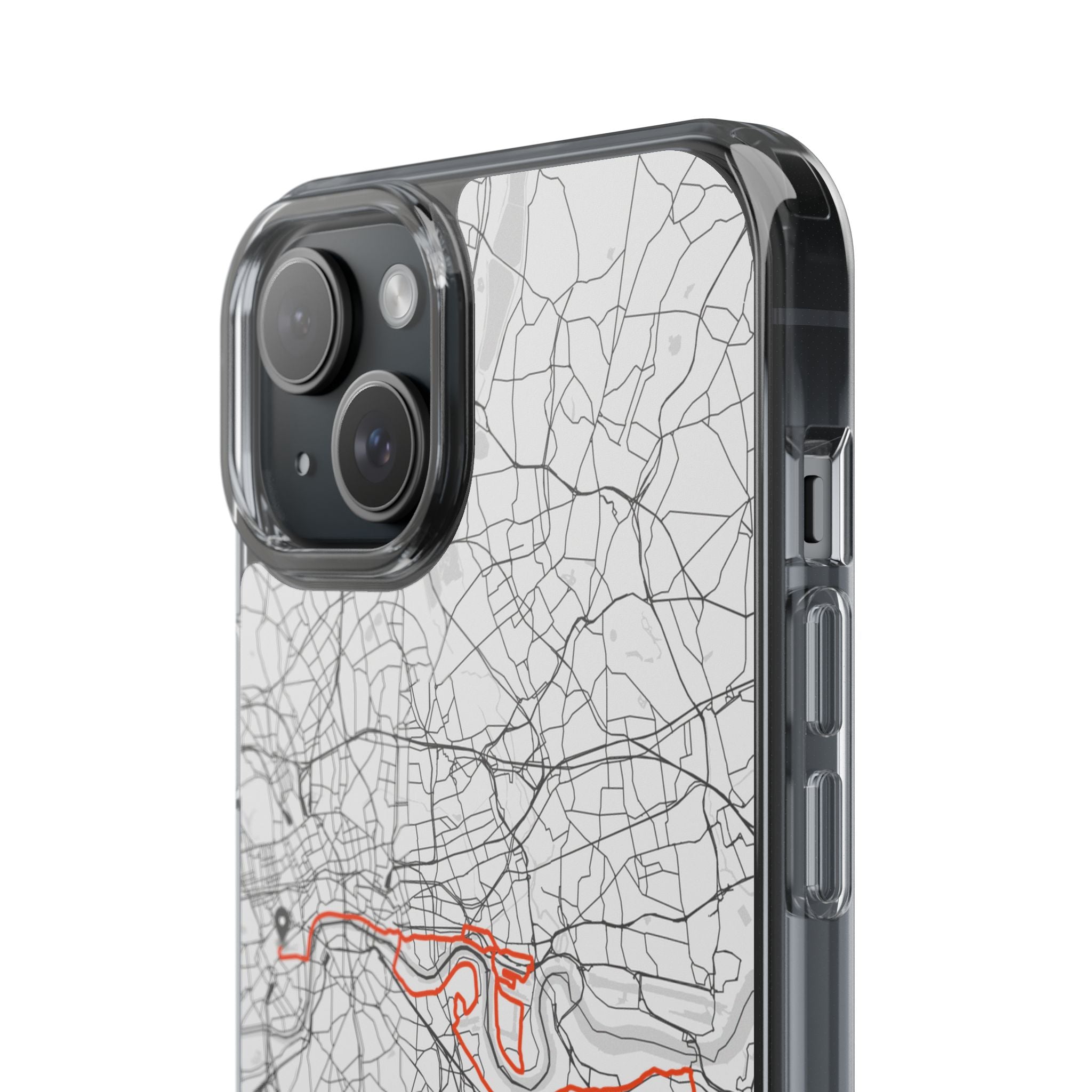 London Marathon Route Clear Impact-Resistant Phone Case