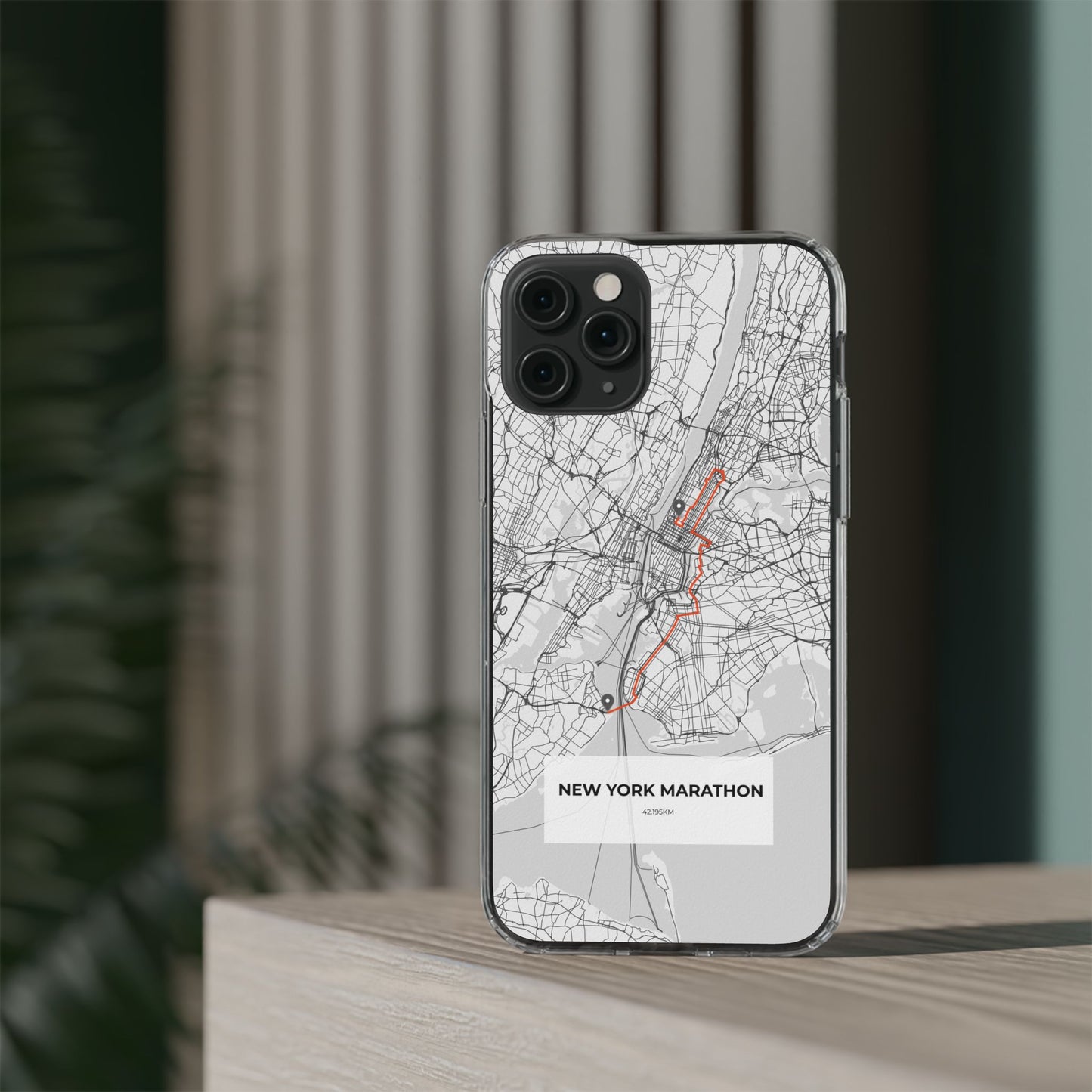 New York Marathon Route Clear Impact-Resistant Phone Case