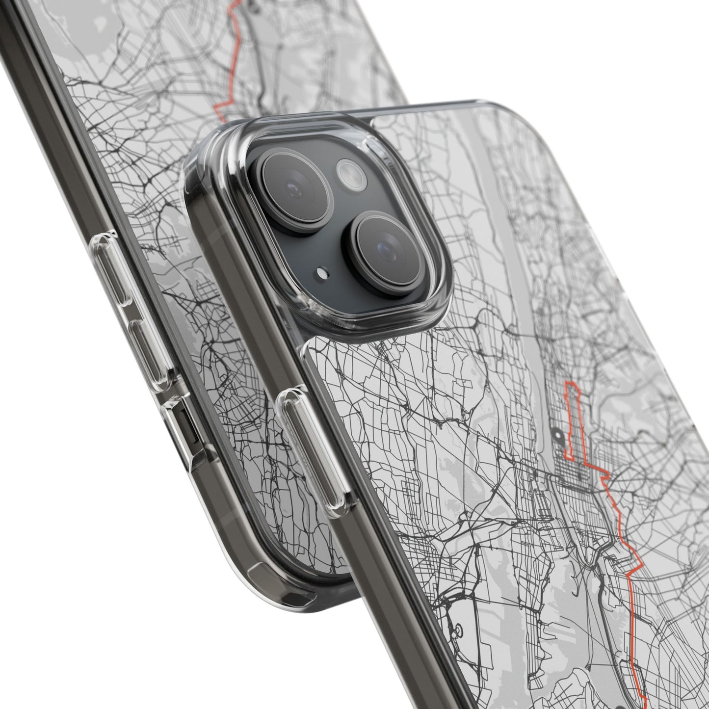 New York Marathon Route Clear Impact-Resistant Phone Case