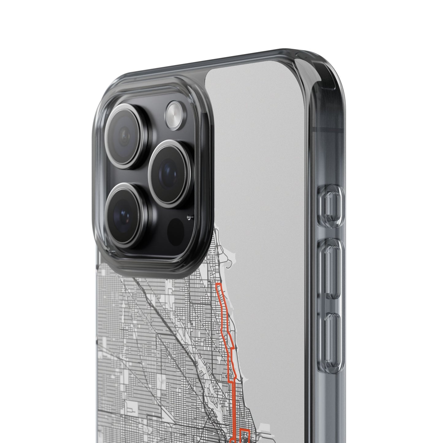 Chicago Marathon Route Clear Impact-Resistant Phone Case
