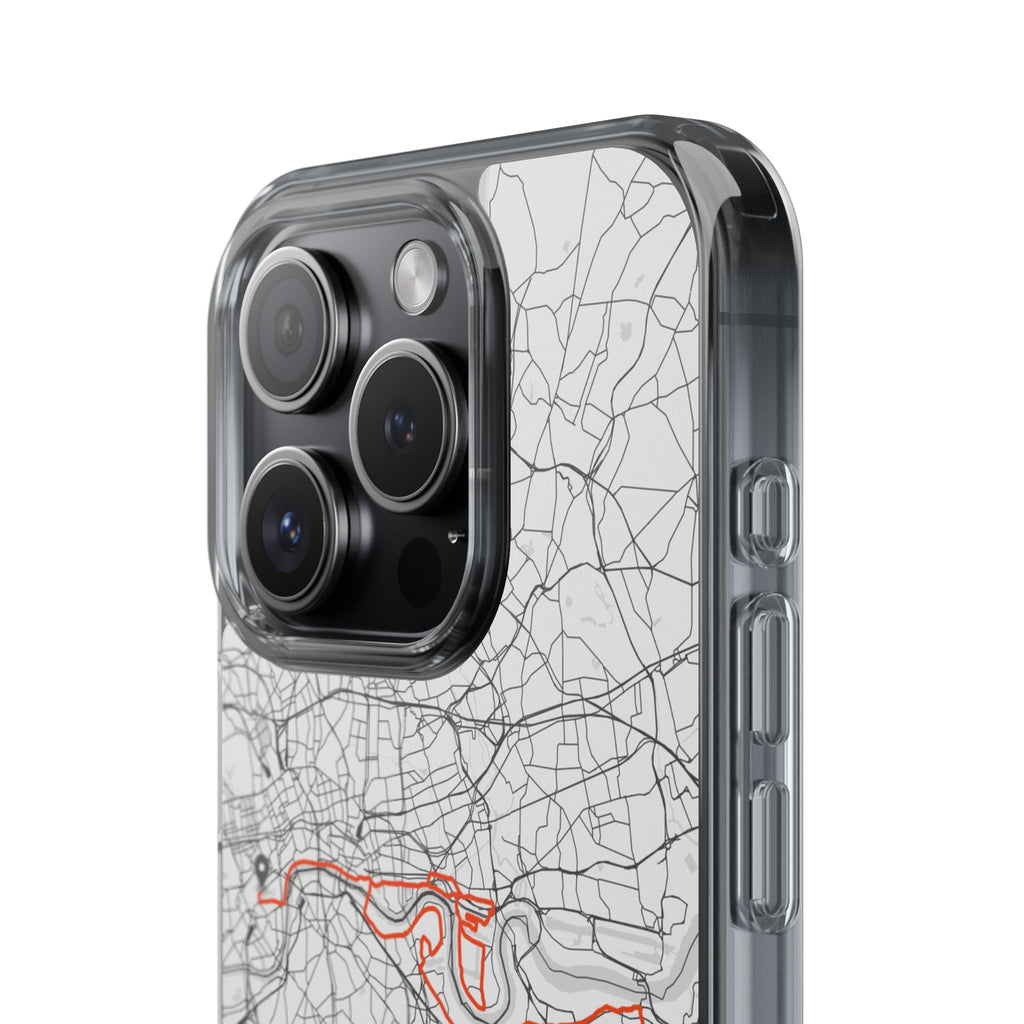 London Marathon Route Clear Impact-Resistant Phone Case