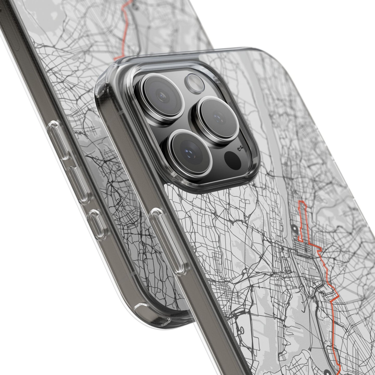 New York Marathon Route Clear Impact-Resistant Phone Case