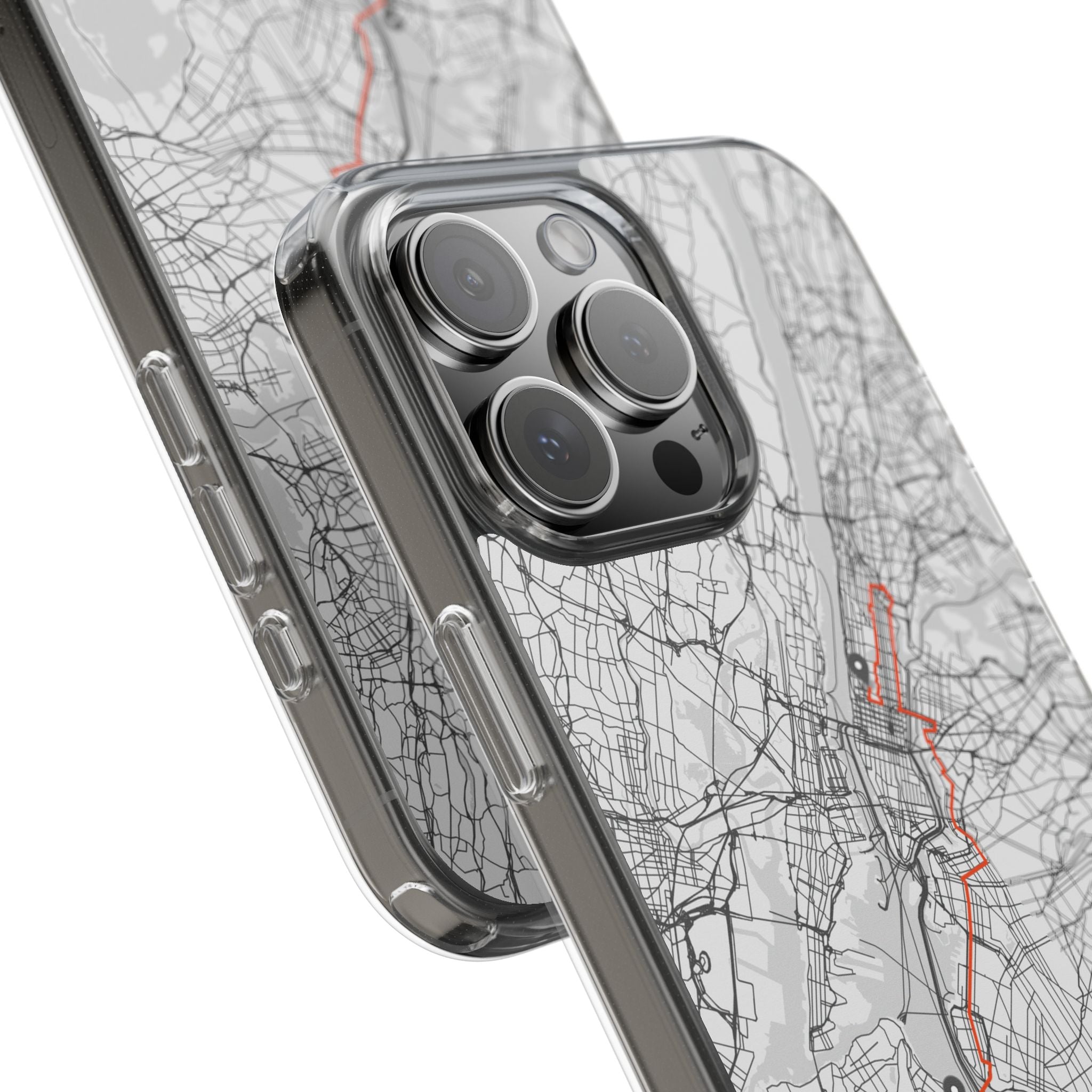 New York Marathon Route Clear Impact-Resistant Phone Case