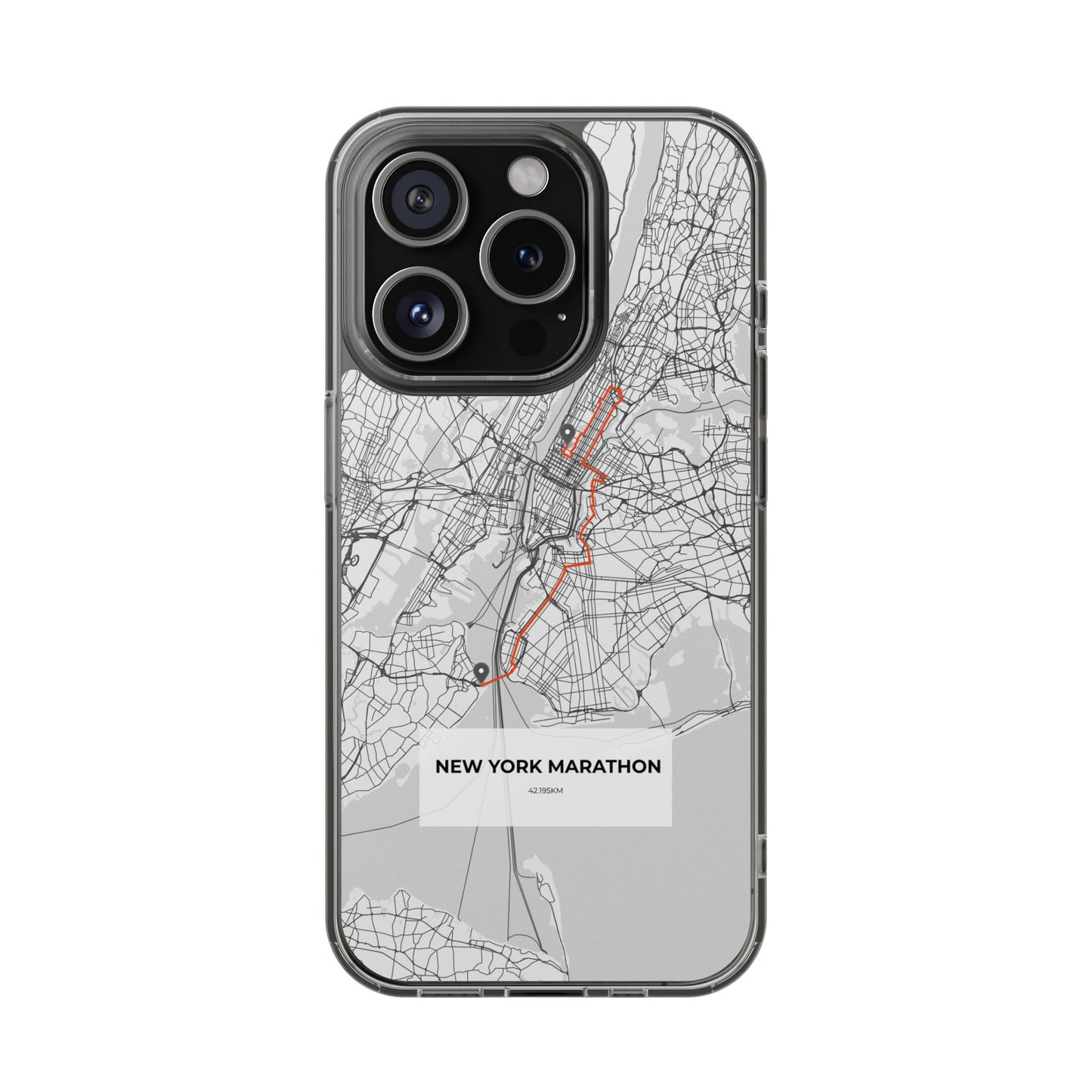 New York Marathon Route Magnetic Clear Impact-Resistant Phone Case