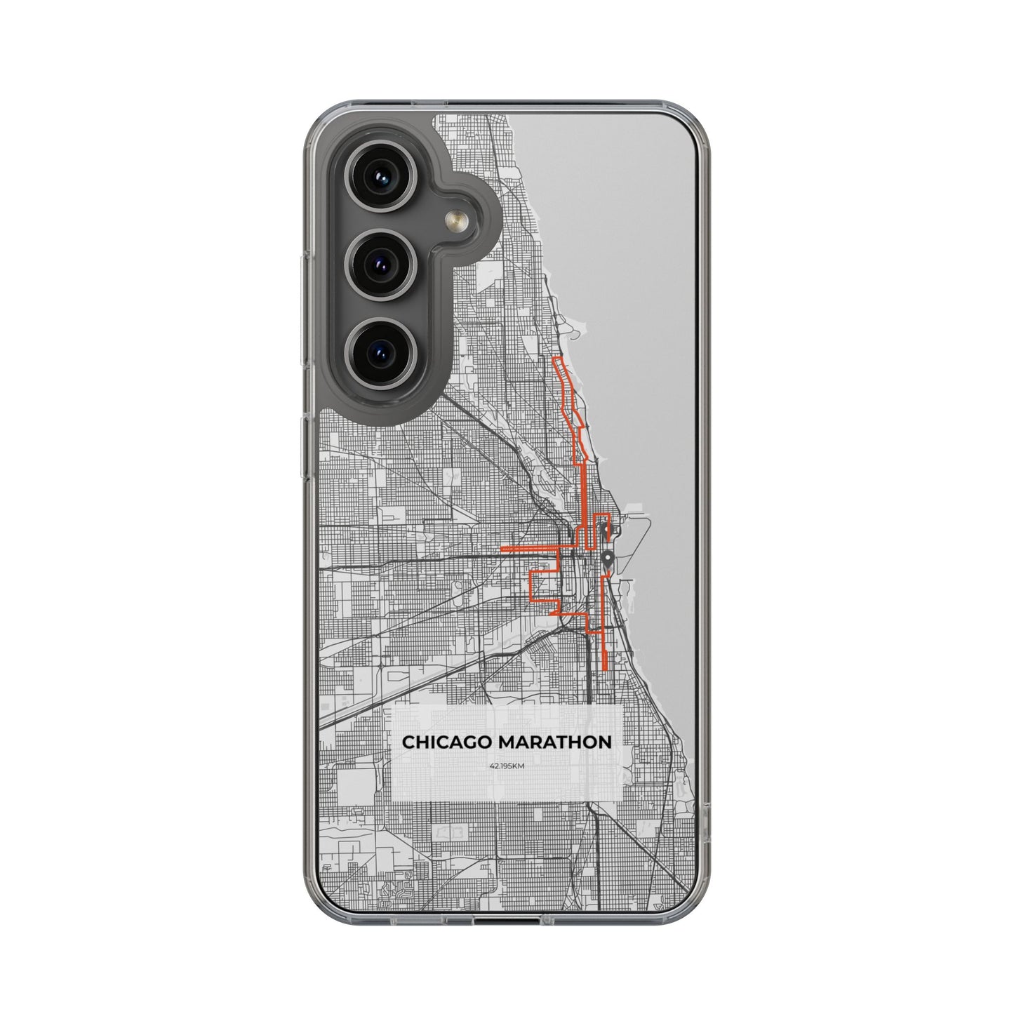 Chicago Marathon Route Clear Impact-Resistant Phone Case