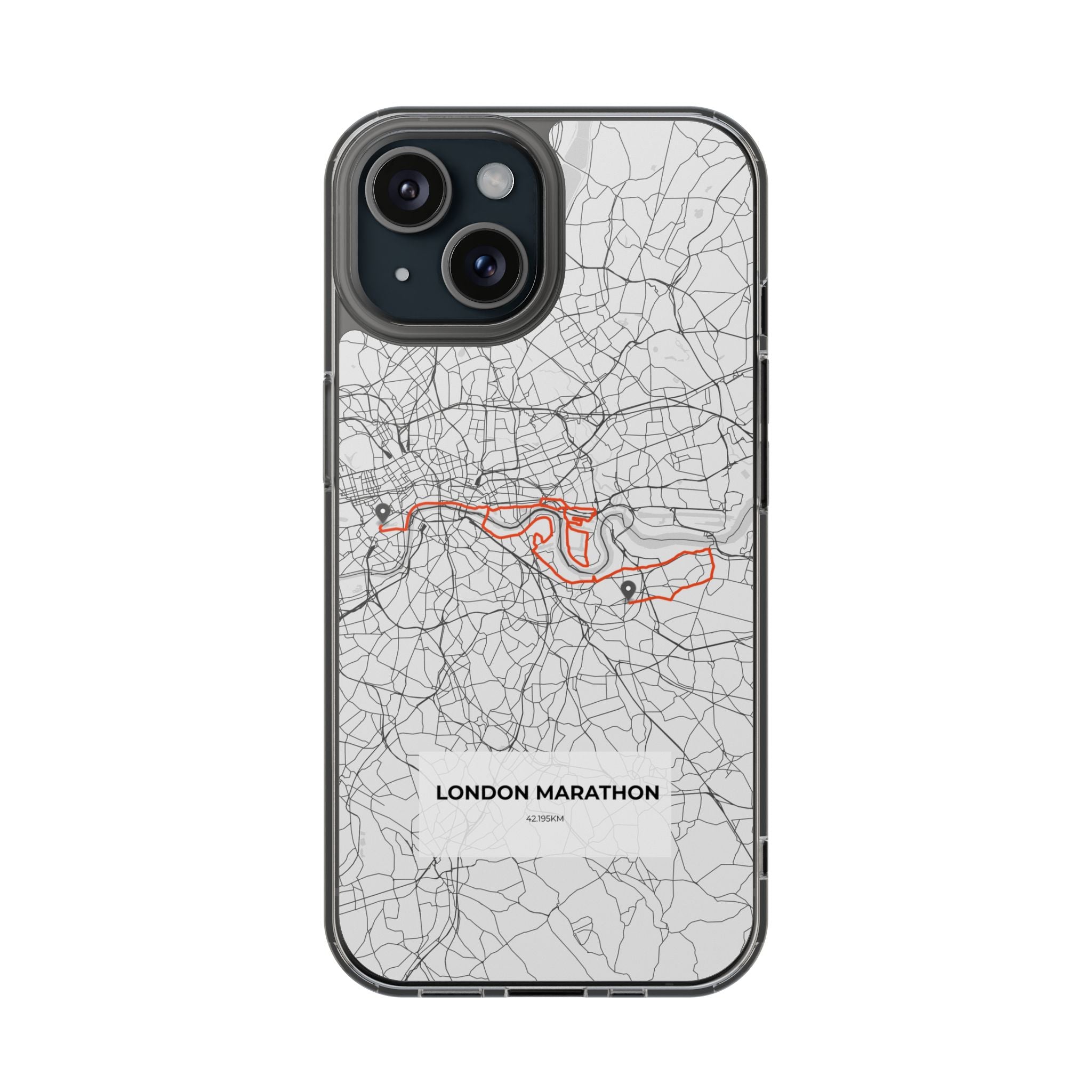 London Marathon Route Clear Impact-Resistant Phone Case